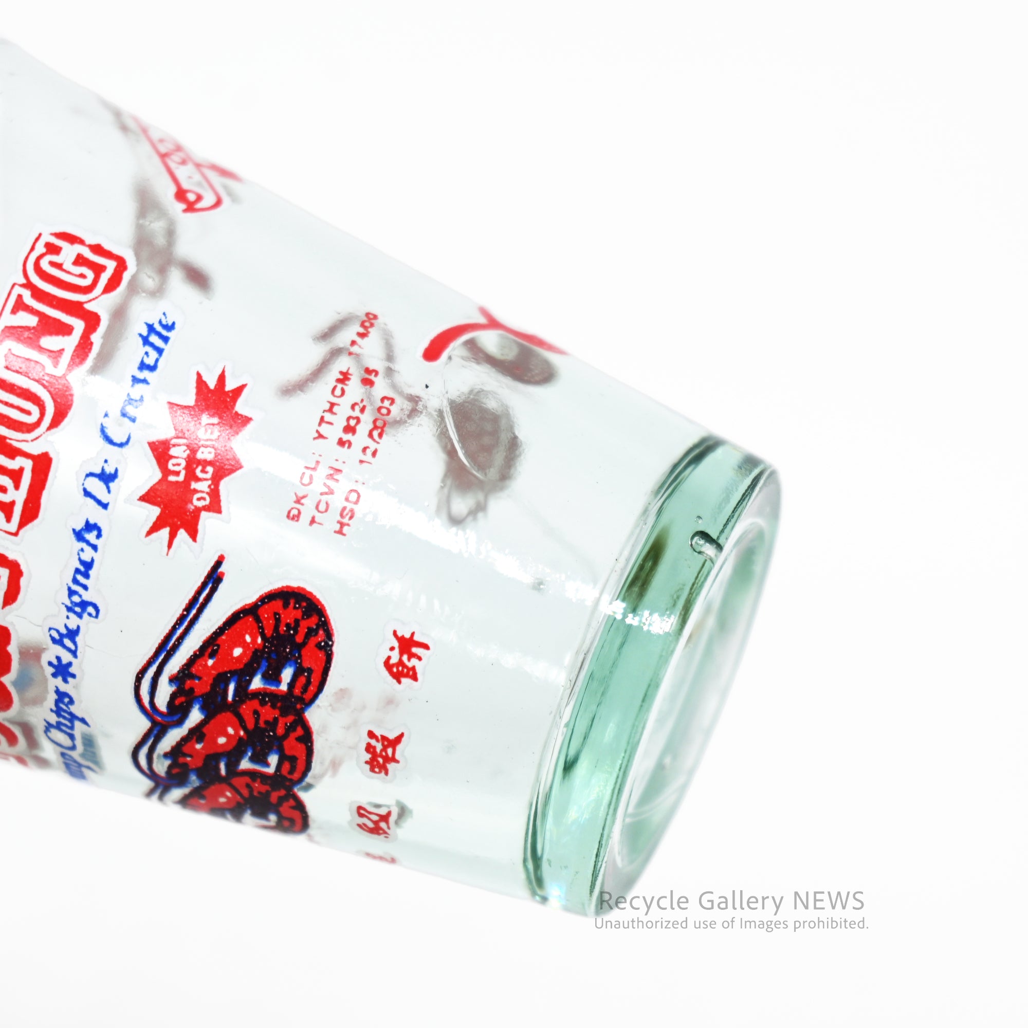 Vietnamese Shrimp Cracker Bánh phồng tôm Shot Glass Yellow / Red East Asian Goods / ベトナム エビ煎餅 バインフォントム ショットグラス 黄赤 / 赤青 東アジア雑貨