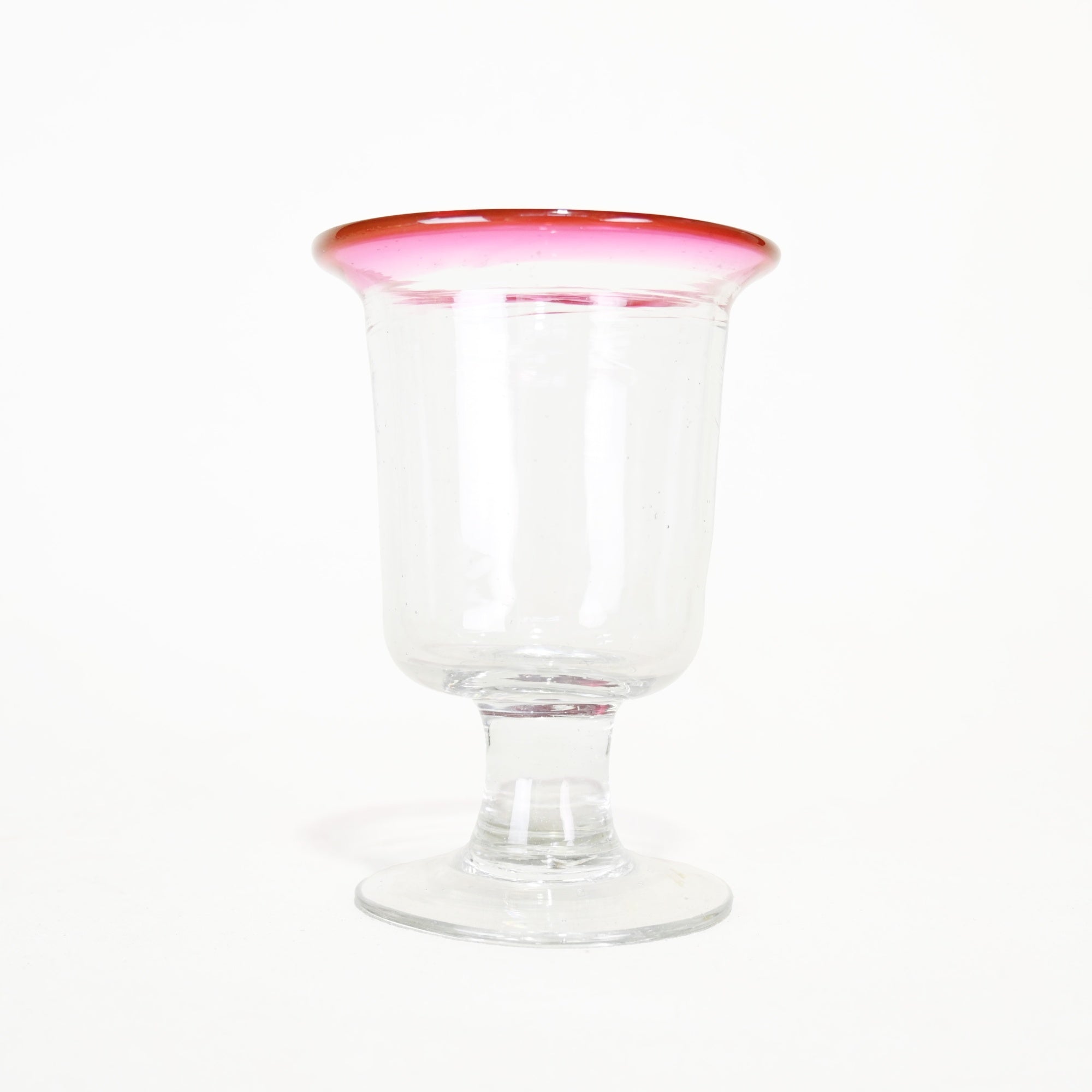 Vintage Japanese Blown Glass Red & Clear Ice Cup Parfait Glass  / パフェグラス ヴィンテージ 和ガラス 吹きガラス 赤＆透明 氷コップ