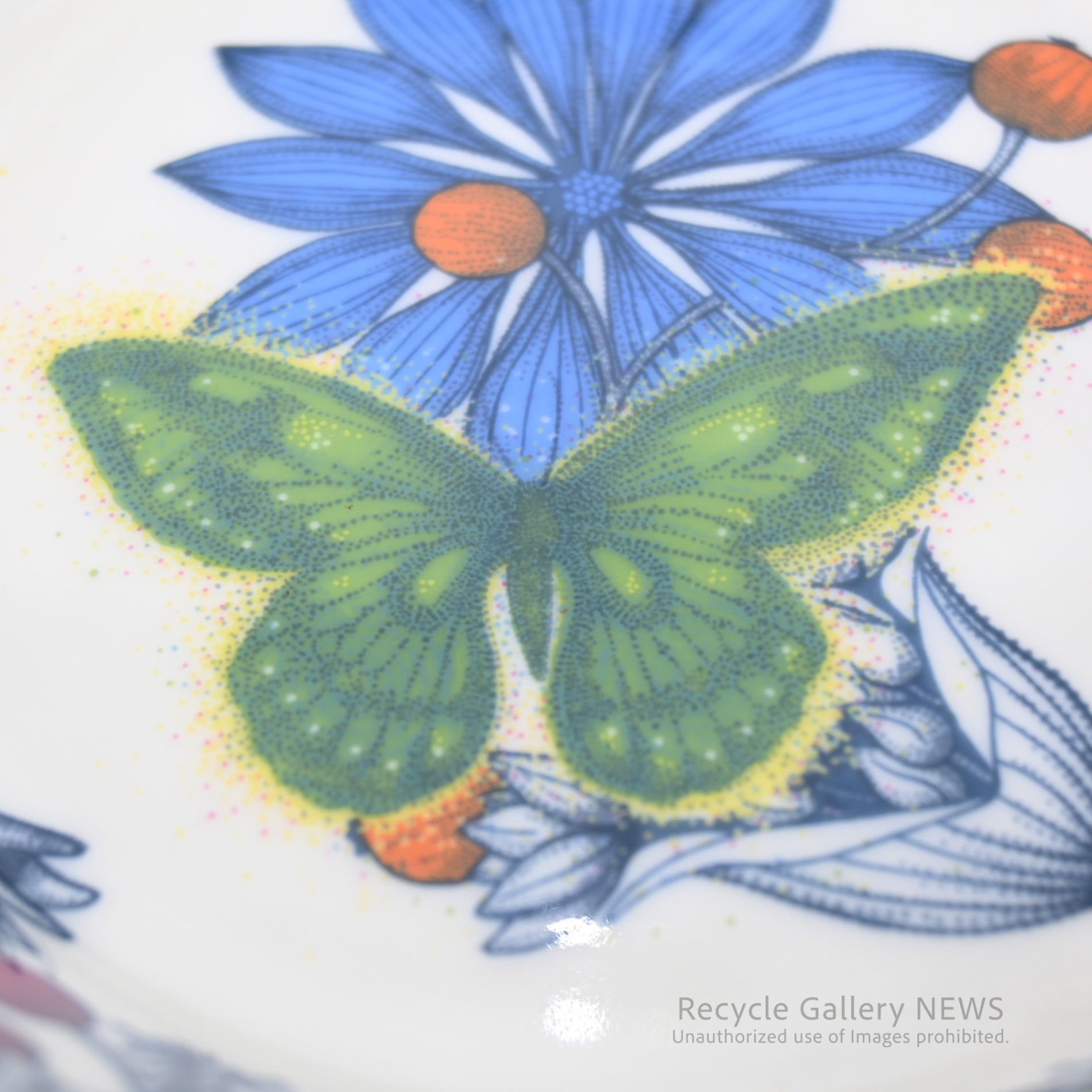 ARABIA RUNO Finland  "Butterfly" Floral Bowl White Porcelain / アラビア ルノ バタフライボウル フィンランド 花柄 白磁