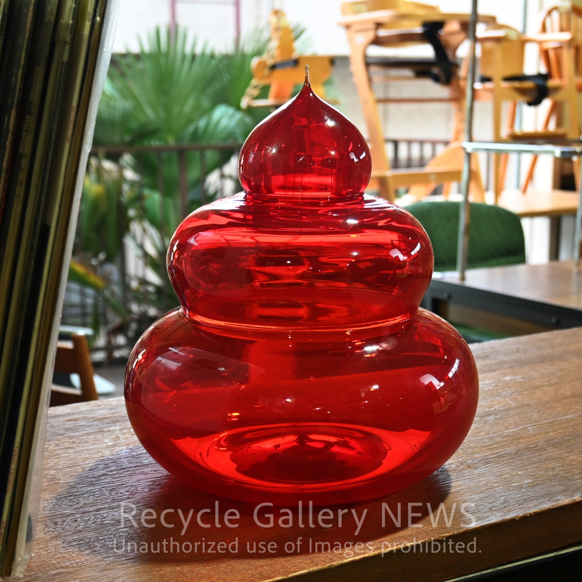 "The Seed Ⅰ-Ⅴ" made by ROSTARR ROMON K YANG Hand Blown Glass Red Art Piece / "ザ・シード" ロスター 吹きガラス アート作品 赤 オブジェ
