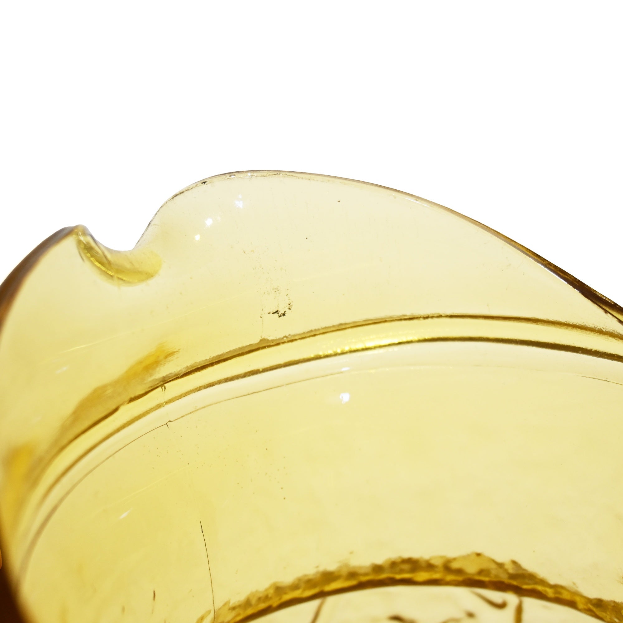 Amber Glass Flower Motif Pitcher Watering Can Vintage / アンバーガラス フラワーモチーフ ピッチャー 水差し じょうろ ヴィンテージ