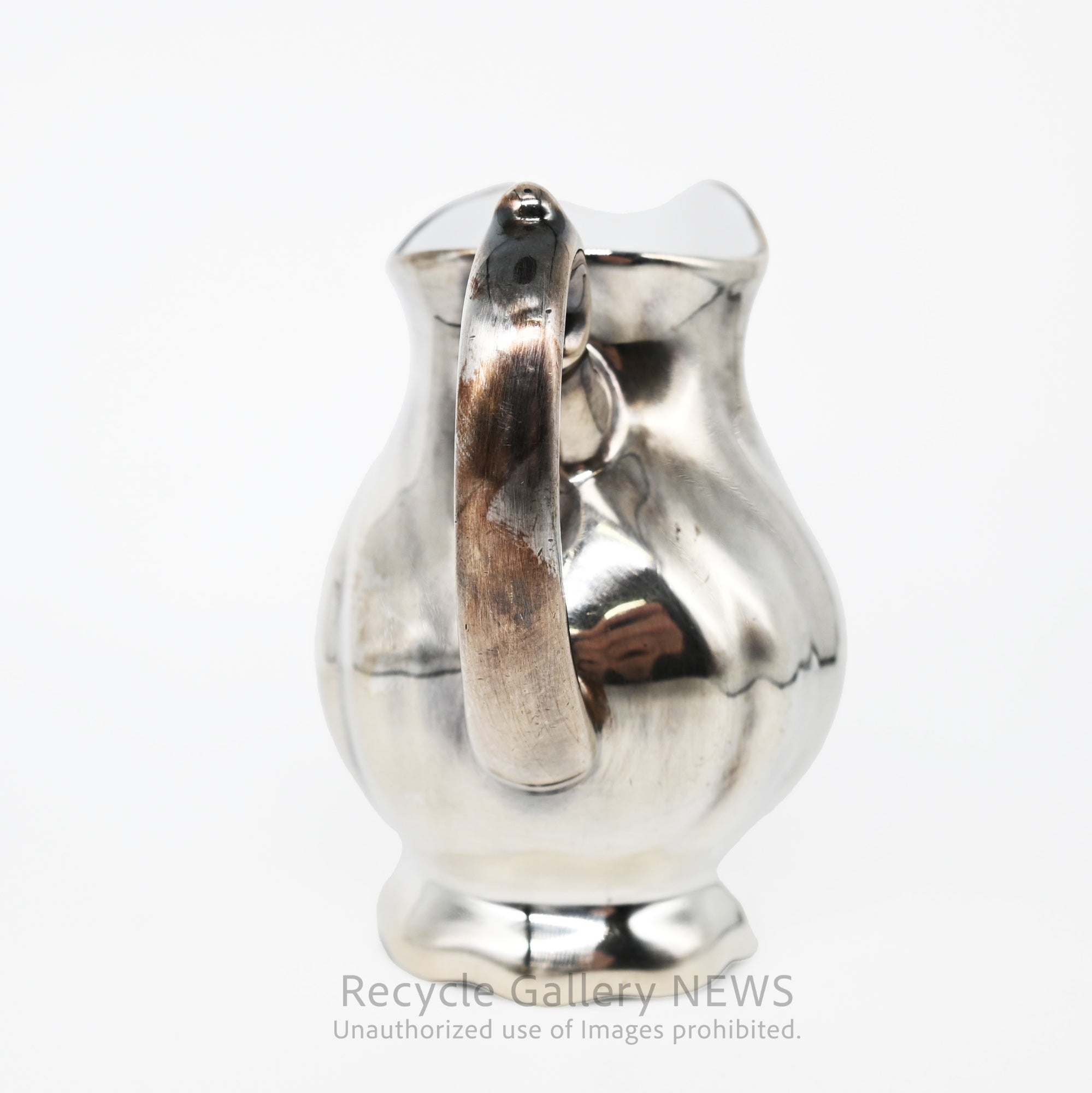 SILVER COATED PORCELAIN TEA POT  Antique German Silver Plated 3-Piece wmf / シルバープレートドイツアンティーク 三点セット ドイツ WMF社  銀メッキ