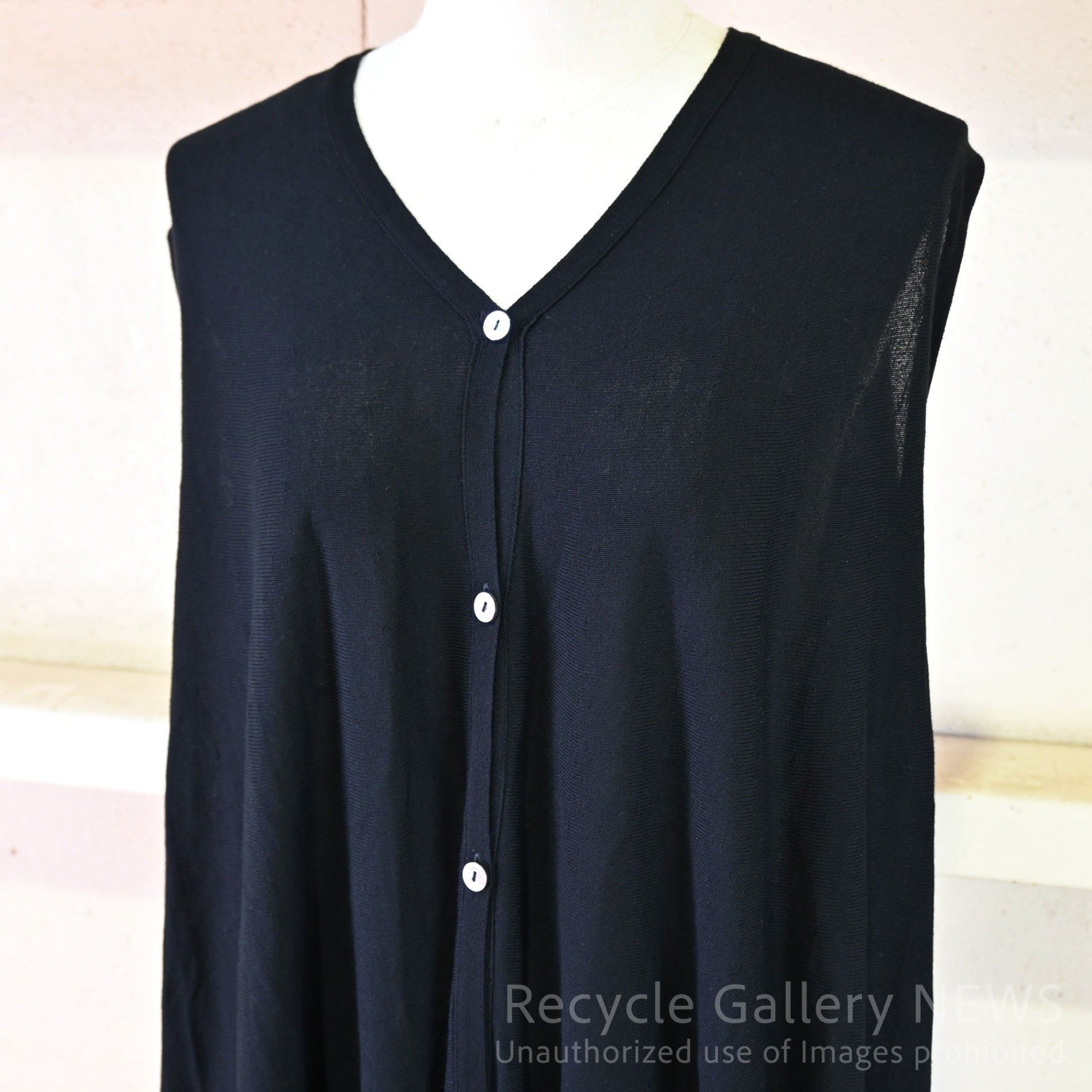 Maison Martin Margiela Silk rayon knit long vest size S Black MMM / メゾン・マルタン・マルジェラ（MMM期）シルクレーヨンニット ロングベスト S 黒