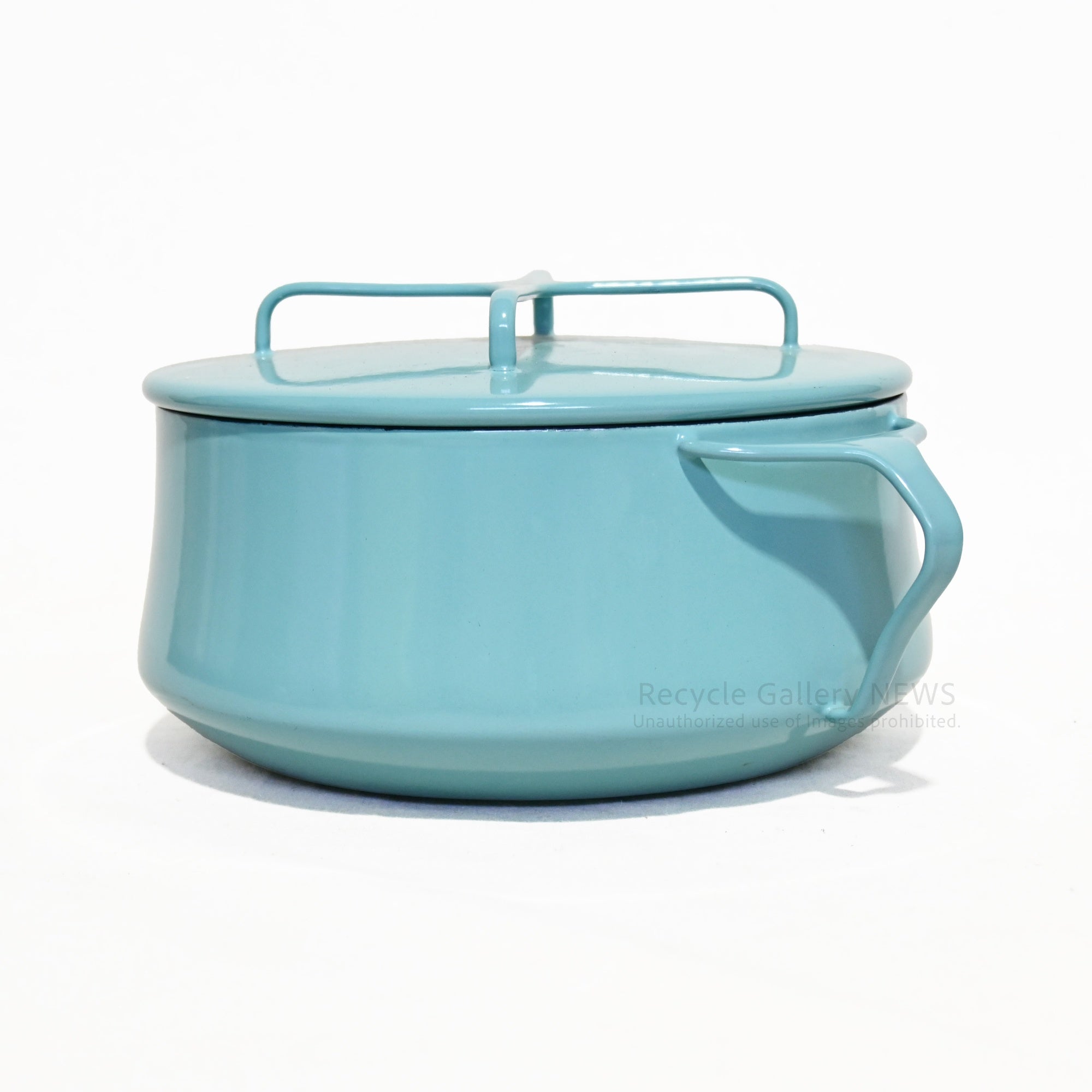 DANSK 18cm Casserole Double-Handled Pot Kobenstyle Teal/Turquoise Enamel U.S.A  / ダンスク 18cm キャセロール 両手鍋 コベンスタイル ティール ターコイズ ホーロー 未使用 新古品