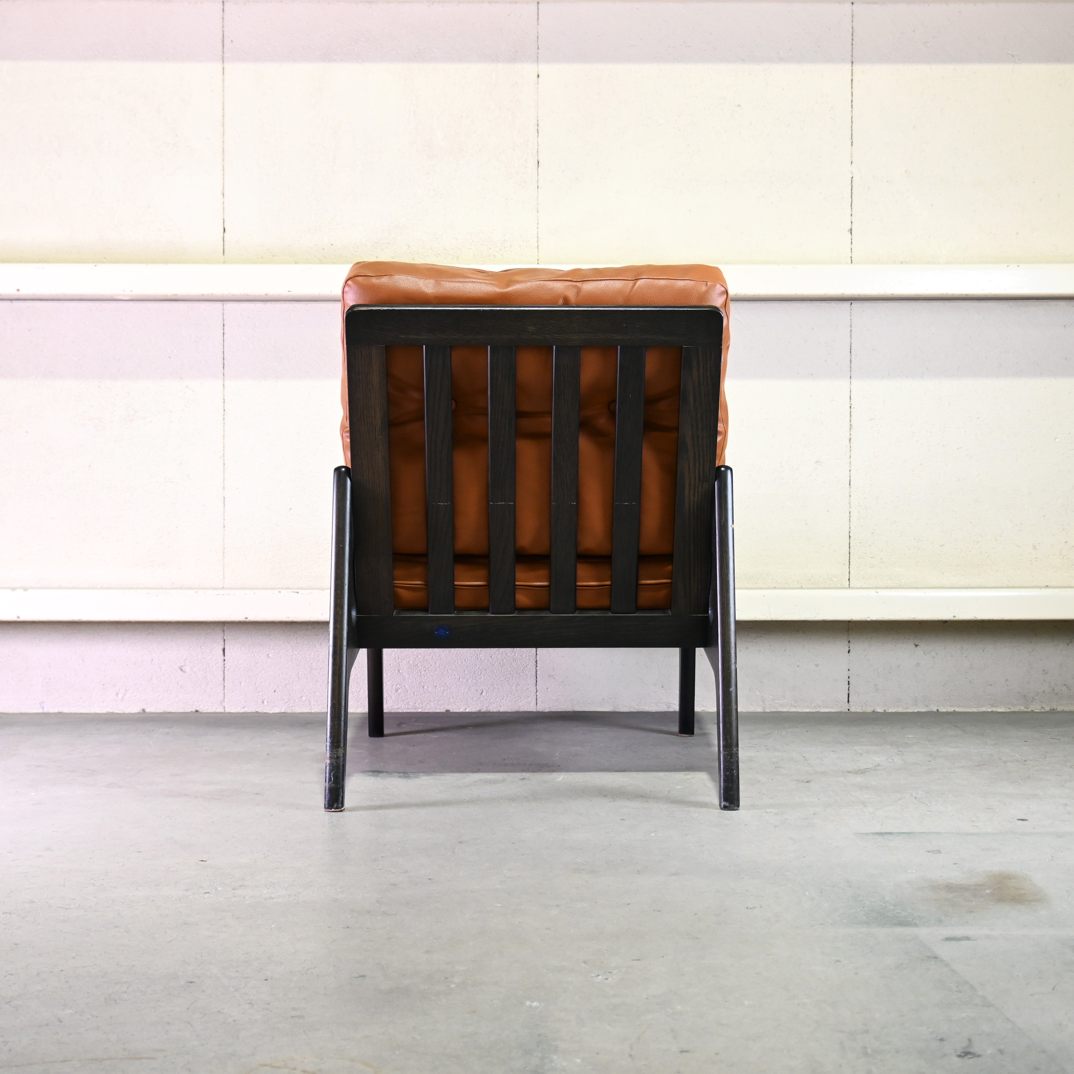 MARUNI60 Frame chair 1seater Walnut Vinyl leather Armless Japanese modern Long life design / マルニ60 フレームチェア 1シーター ウォールナット材 ビニールレザー アームレス ジャパニーズモダン ロングライフデザイン