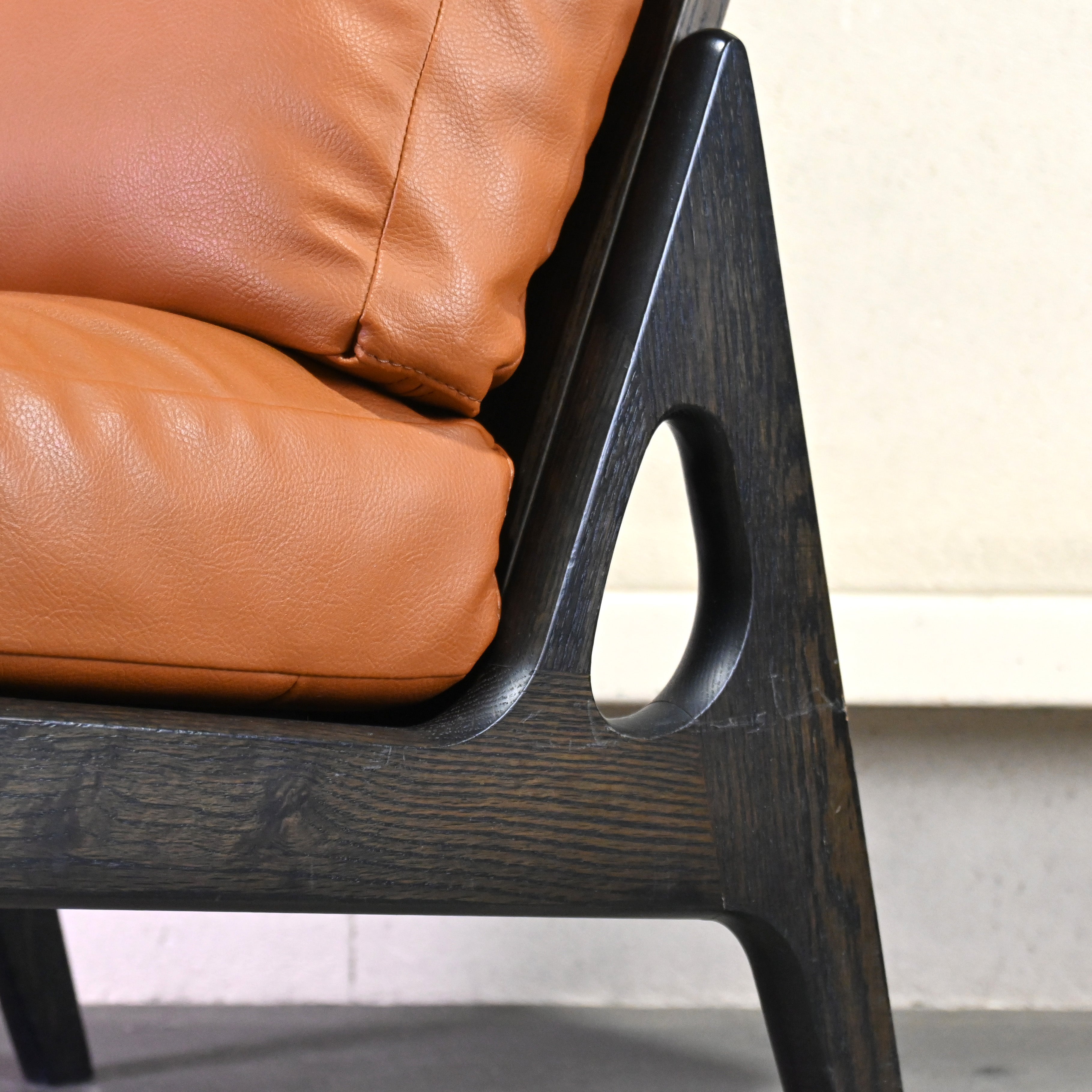 MARUNI60 Frame chair 1seater Walnut Vinyl leather Armless Japanese modern Long life design / マルニ60 フレームチェア 1シーター ウォールナット材 ビニールレザー アームレス ジャパニーズモダン ロングライフデザイン