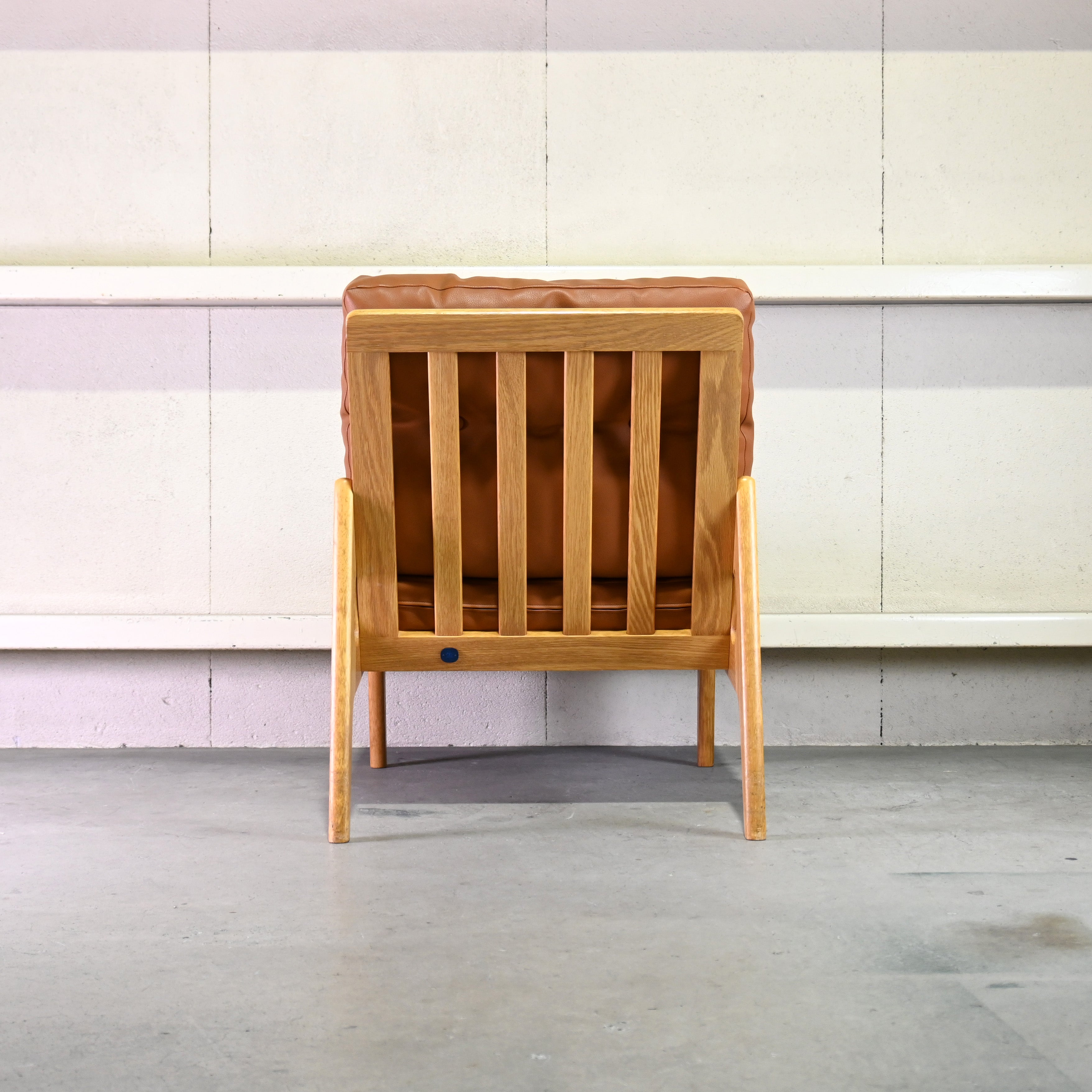 MARUNI60 Frame chair 1seater Oakwood Vinyl leather Armless Japanese modern Long life design / マルニ60 フレームチェア 1シーター オーク材 ビニールレザー アームレス ジャパニーズモダン ロングライフデザイン