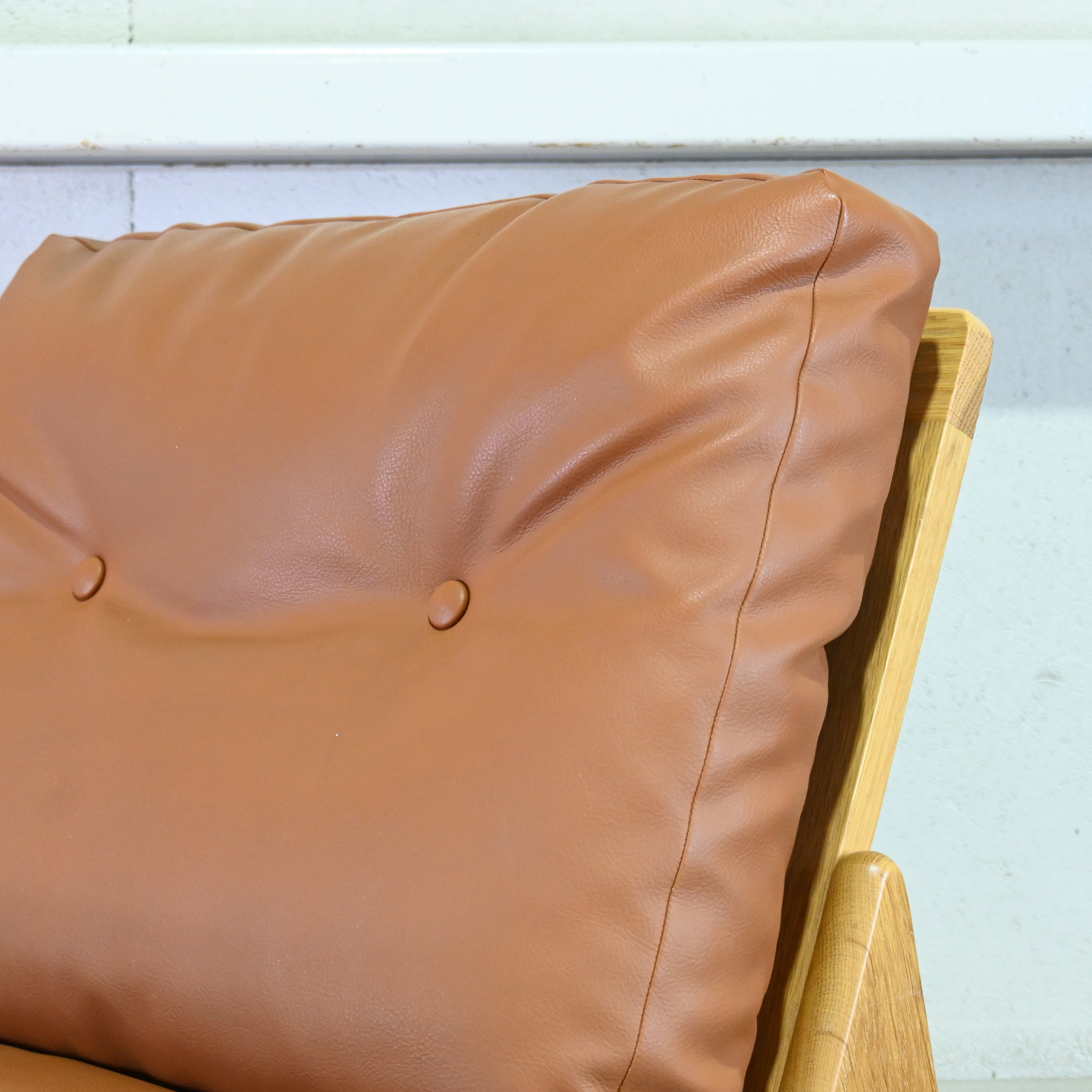 MARUNI60 Frame chair 1seater Oakwood Vinyl leather Armless Japanese modern Long life design / マルニ60 フレームチェア 1シーター オーク材 ビニールレザー アームレス ジャパニーズモダン ロングライフデザイン