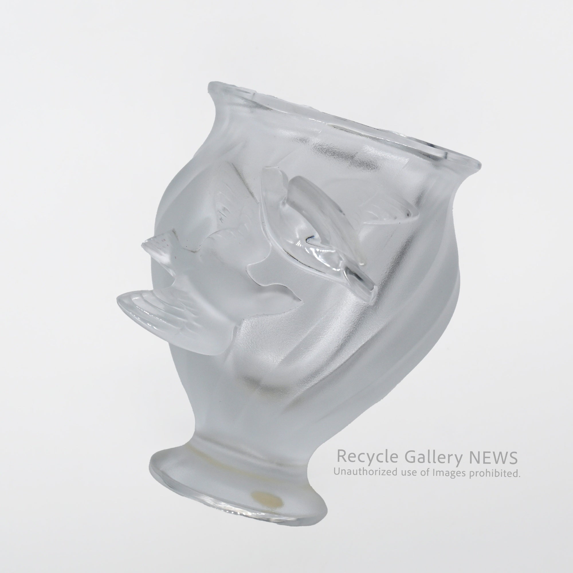 French Crystal Glass [LALIQUE ROSINE VASE] 50’s "Sculpture of Light" Artisan Craftsmanship / ラリック ロジーヌ ベース 50年代  フランス クリスタルガラス 光の彫刻 職人技