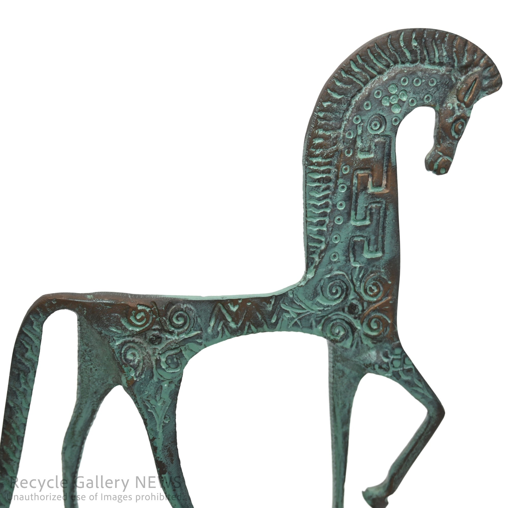 Greek Horse Statue Green Bronze / ギリシャ風 青銅 ブロンズ オブジェ 馬