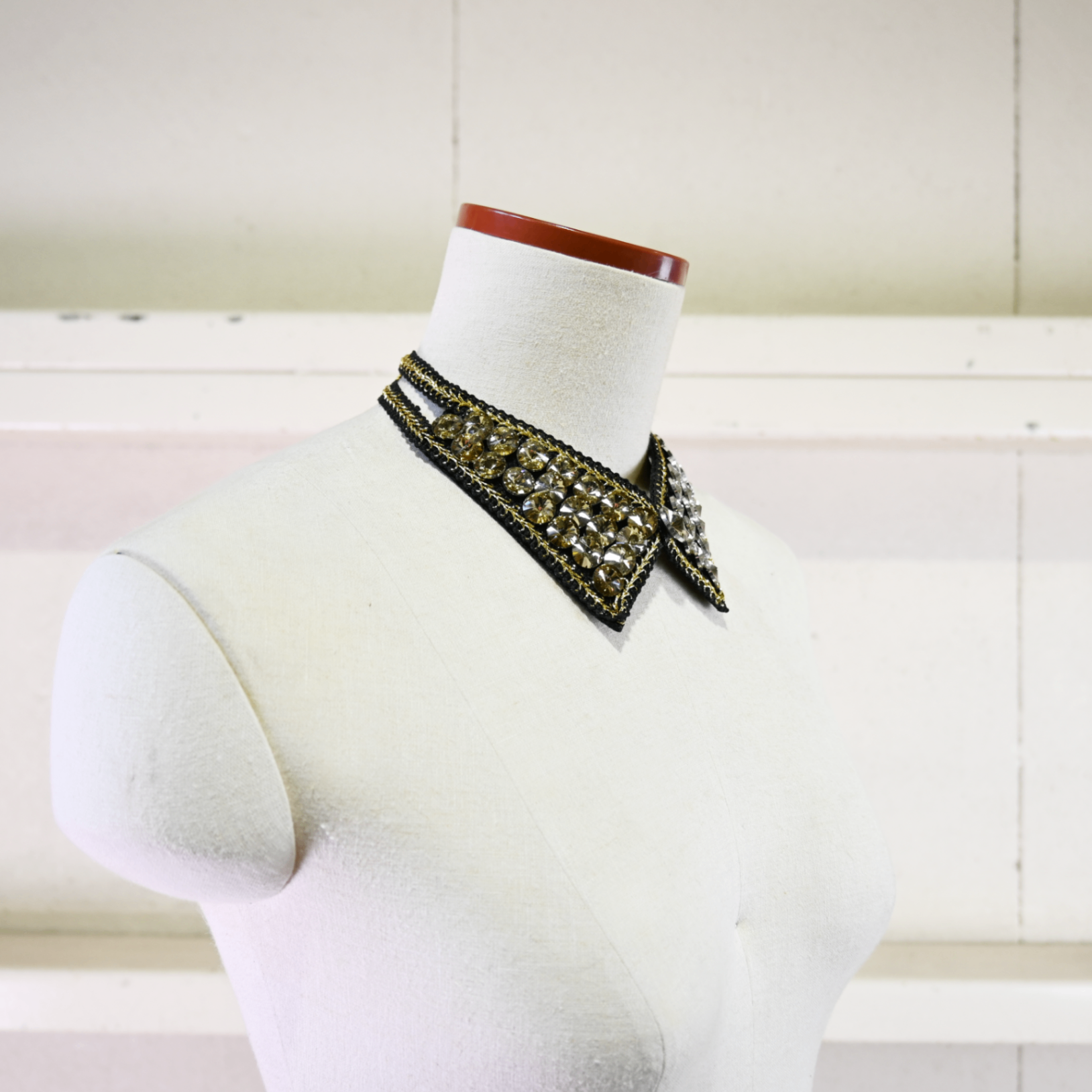 Collar Necklace Bejeweled Black / つけ襟ネックレス ノーブランド ビジュー 黒