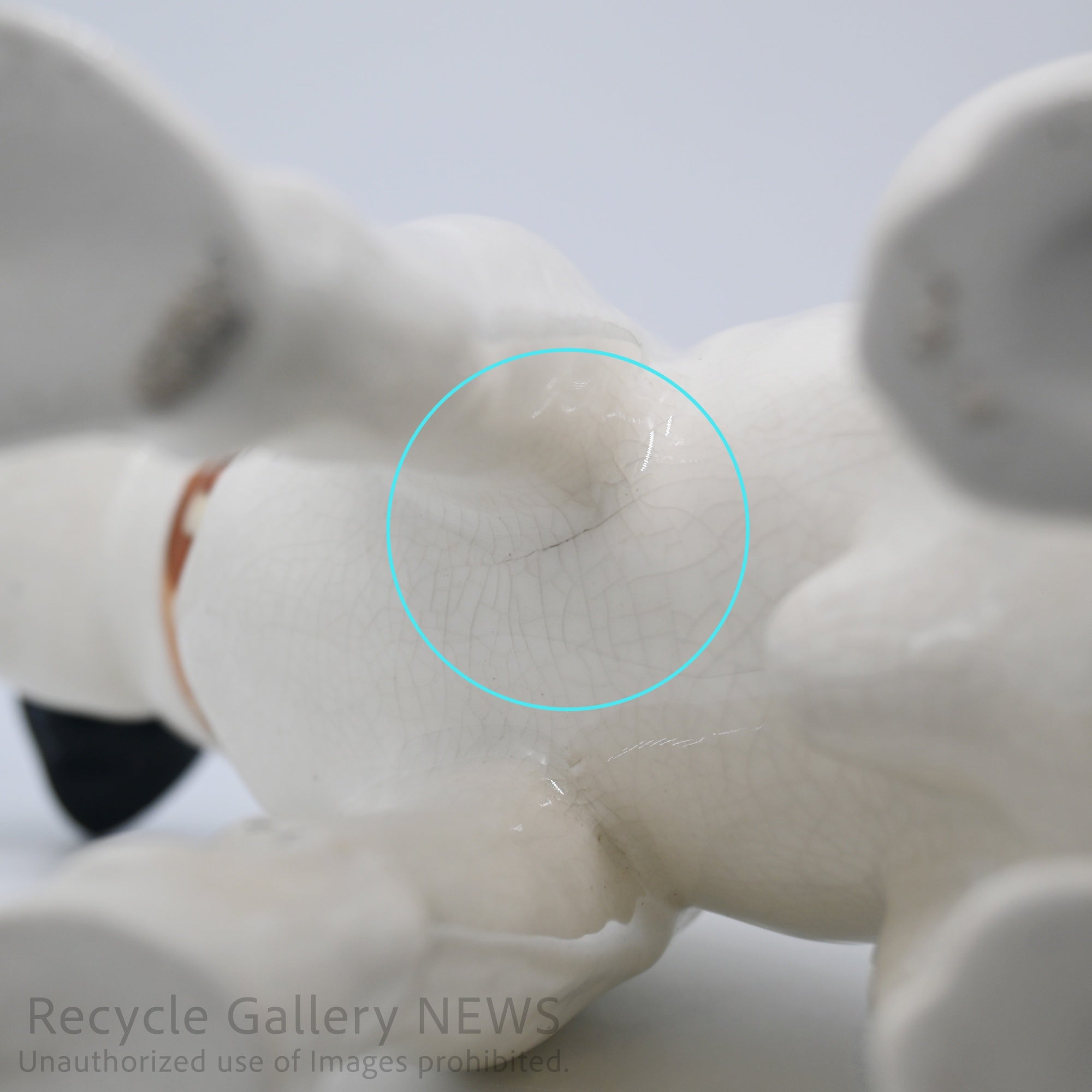 His Master's Voice "Nipper" Vintage Ceramic Dog Figurine Ornament Victor White / 『主人の声』ビクター犬 ニッパー 陶器フィギュリン オブジェ 犬の置物 オーディオ レトロ 白
