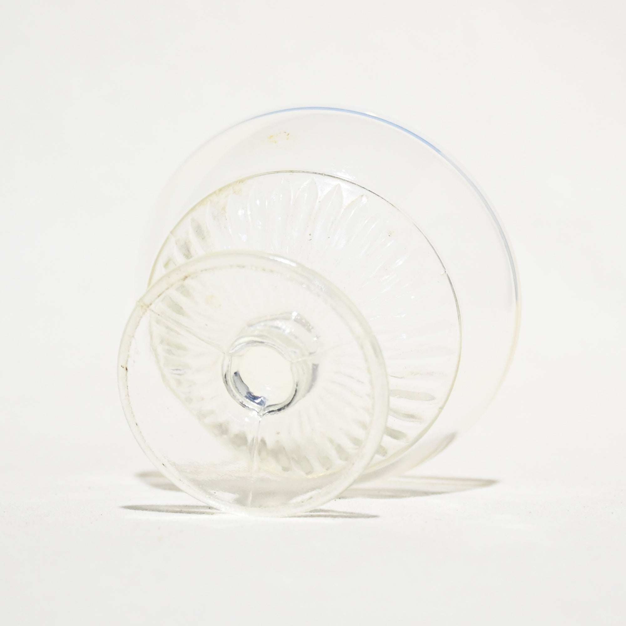 Vintage Press Glass Japanese Glass Ice Cup Milk&Clear Color Retro / ヴィンテージ プレスガラス 和ガラス 氷コップ 乳白ミルク色＆透明色 レトロ