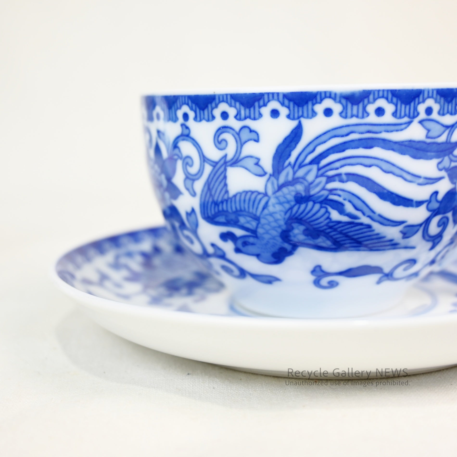 Old Noritake phoenix Cup＆Saucer Japan vintage / オールドノリタケ 染付鳳凰文 カップ＆ソーサー
