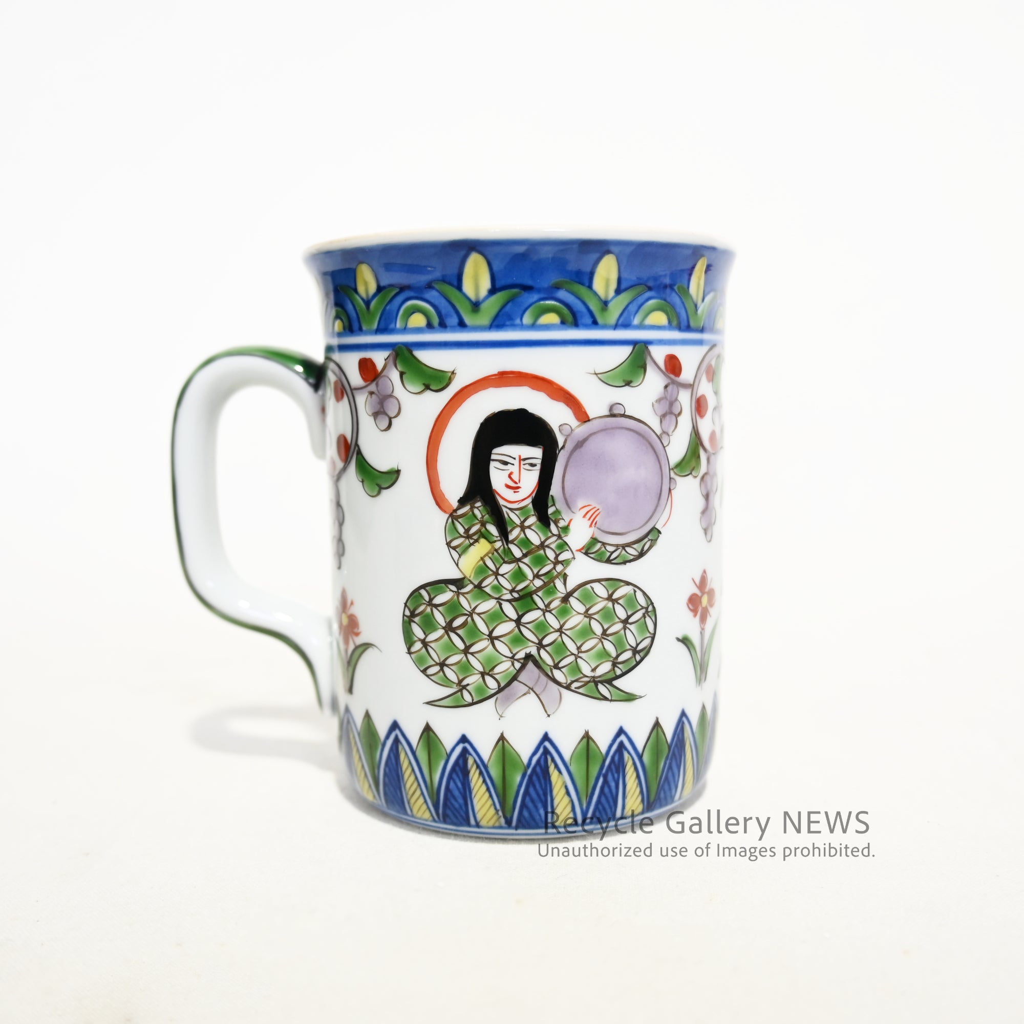 源右衛門窯 染錦 ミナイ手 樹下美人 / Genemon Kiln Somenishiki Minai