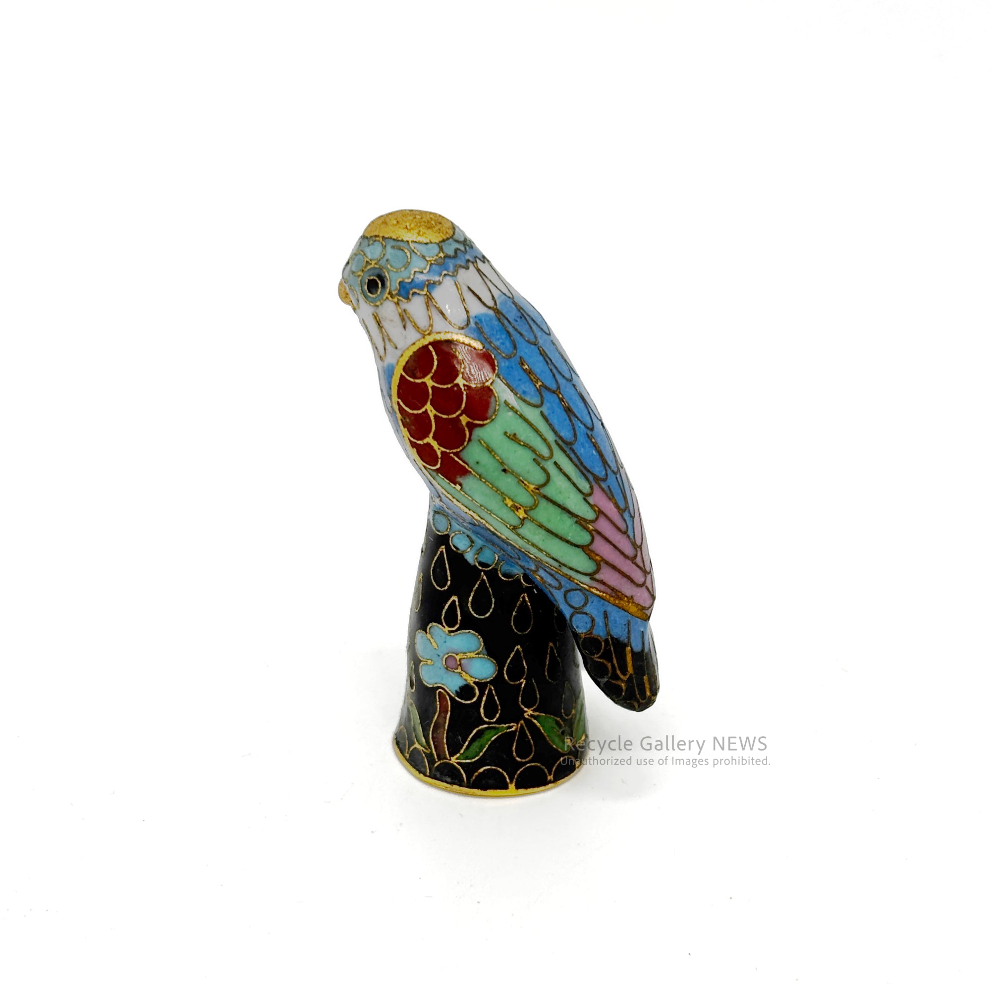 Cloisonné bird thimble Keitai Blue / 鳥 指ぬき 七宝 景泰藍 80年代ヴィンテージ