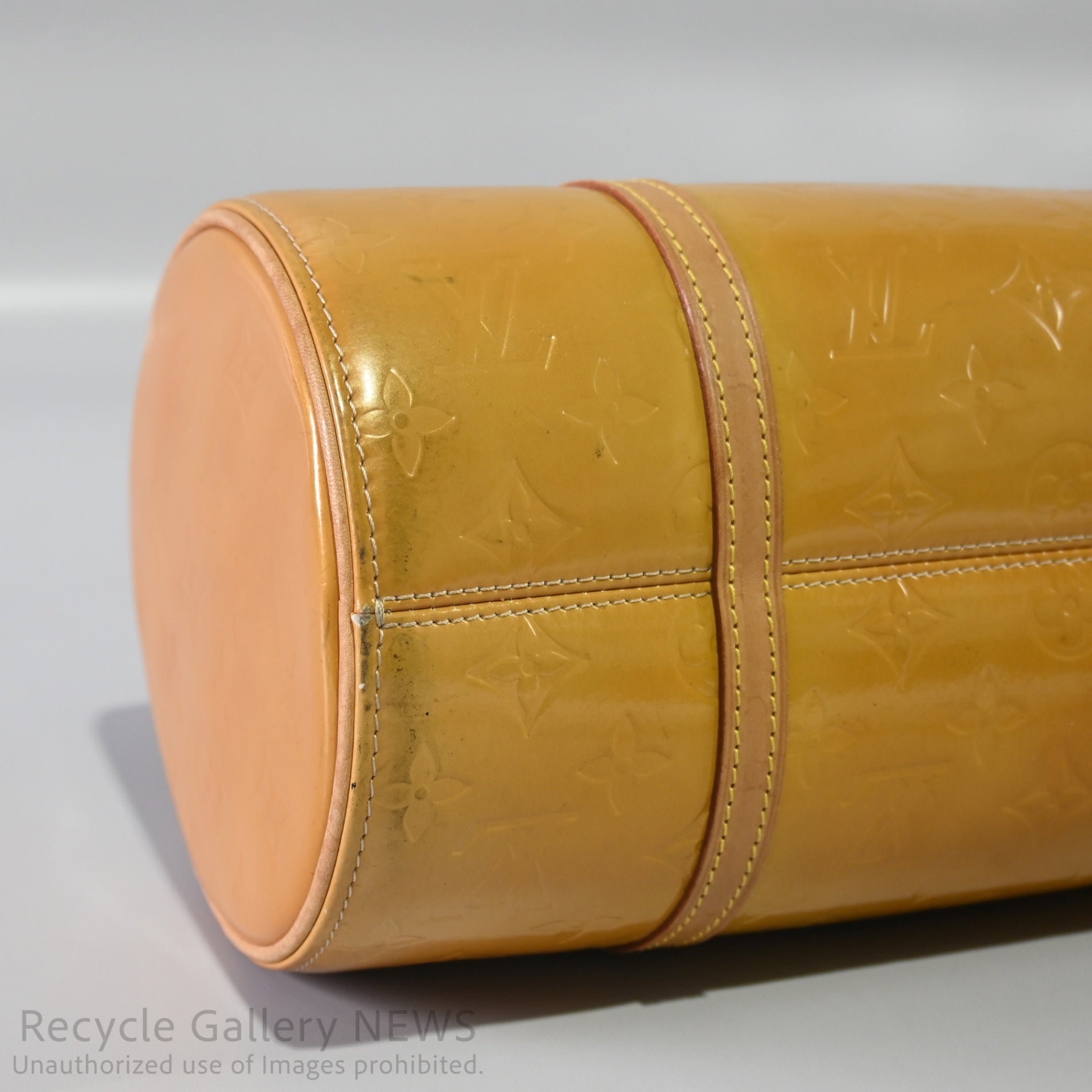Louis Vuitton Vernis Bedford Barrel Hand Bag Patent Leather Yellow Monogram / ルイヴィトン ヴェルニ ベッドフォード イエロー エナメル バレル ハンドバッグ モノグラム