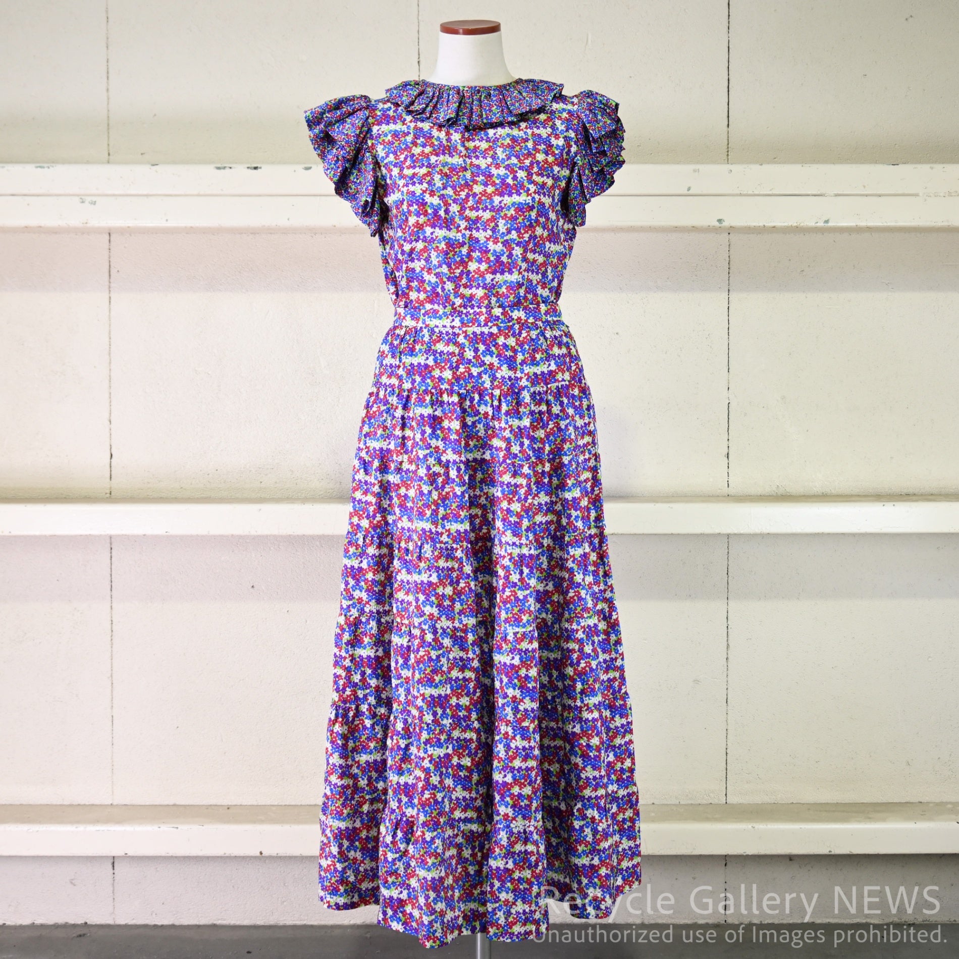 1970-80s Vintage YVES SAINT LAURENT Floral print 3-piece suit & scarf 4-piece set / ヴィンテージ イブ・サン・ローラン 花柄プリント 3ピース&ストール 4点組