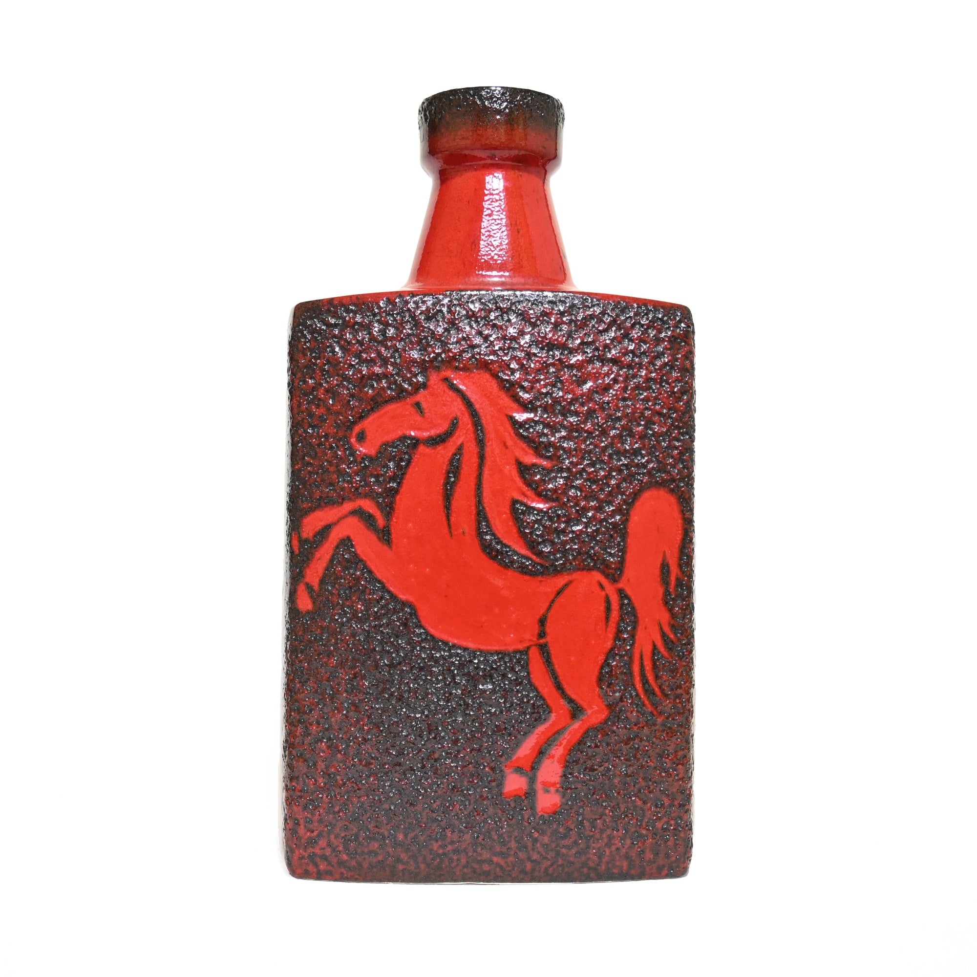 FAT LAVA W.GERMANY FLOWER VASE HORSE RED 1960’s / ファットラバ ドイツ ヴィンテージ陶器 花瓶 馬 赤 60年代
