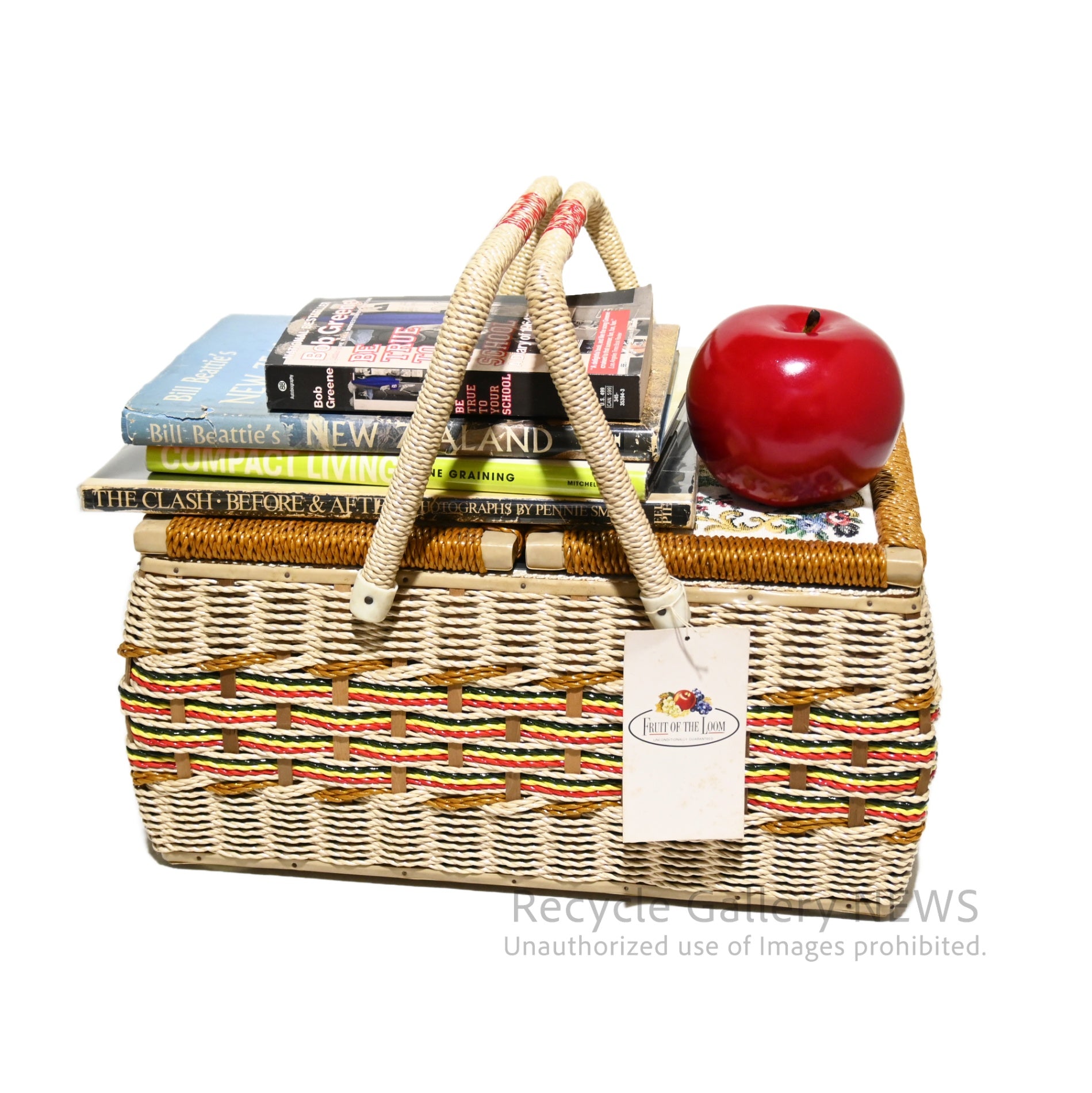FRUIT OF THE ROOM Sewing Basket Box Retro Embroidery Vintage Unused / フルーツ・オブ・ザ・ルーム 裁縫箱 ソーイングバスケット レトロ 刺繍 ヴィンテージ 未使用 新古品