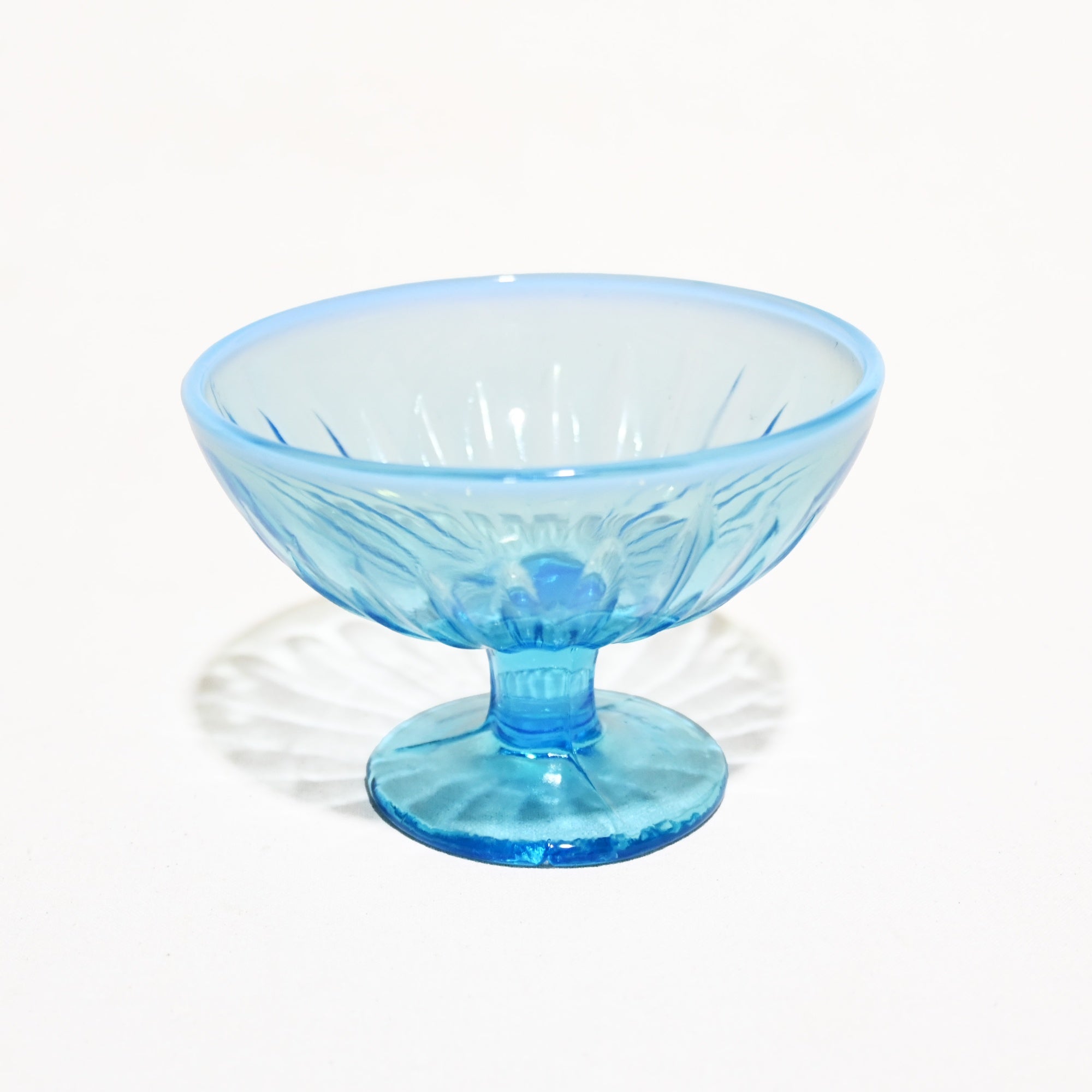 Vintage Press Glass Japanese Glass Ice Cup Hawaiian Blue Color Retro / ヴィンテージ プレスガラス 和ガラス 氷コップ 水色 ハワイアンブルー レトロ