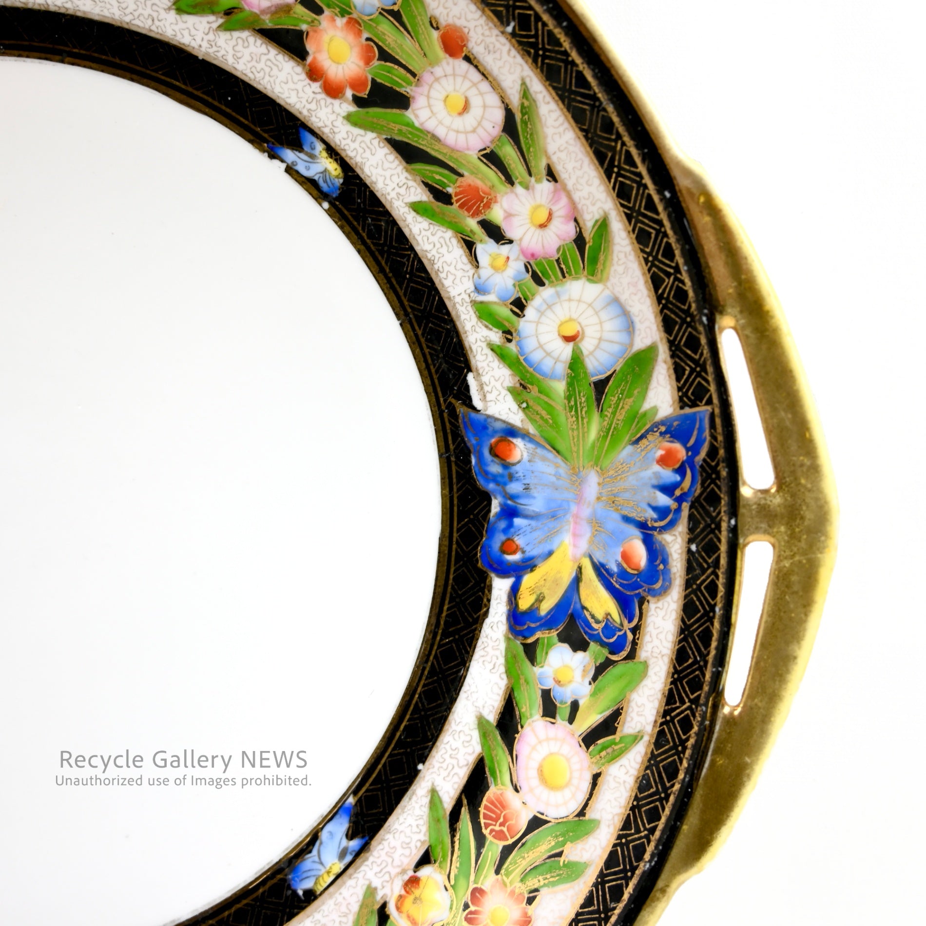 Old Noritake plate 1910~1911's Japan vintage / オールドノリタケ 花蝶金彩プレート 1910~1911年製