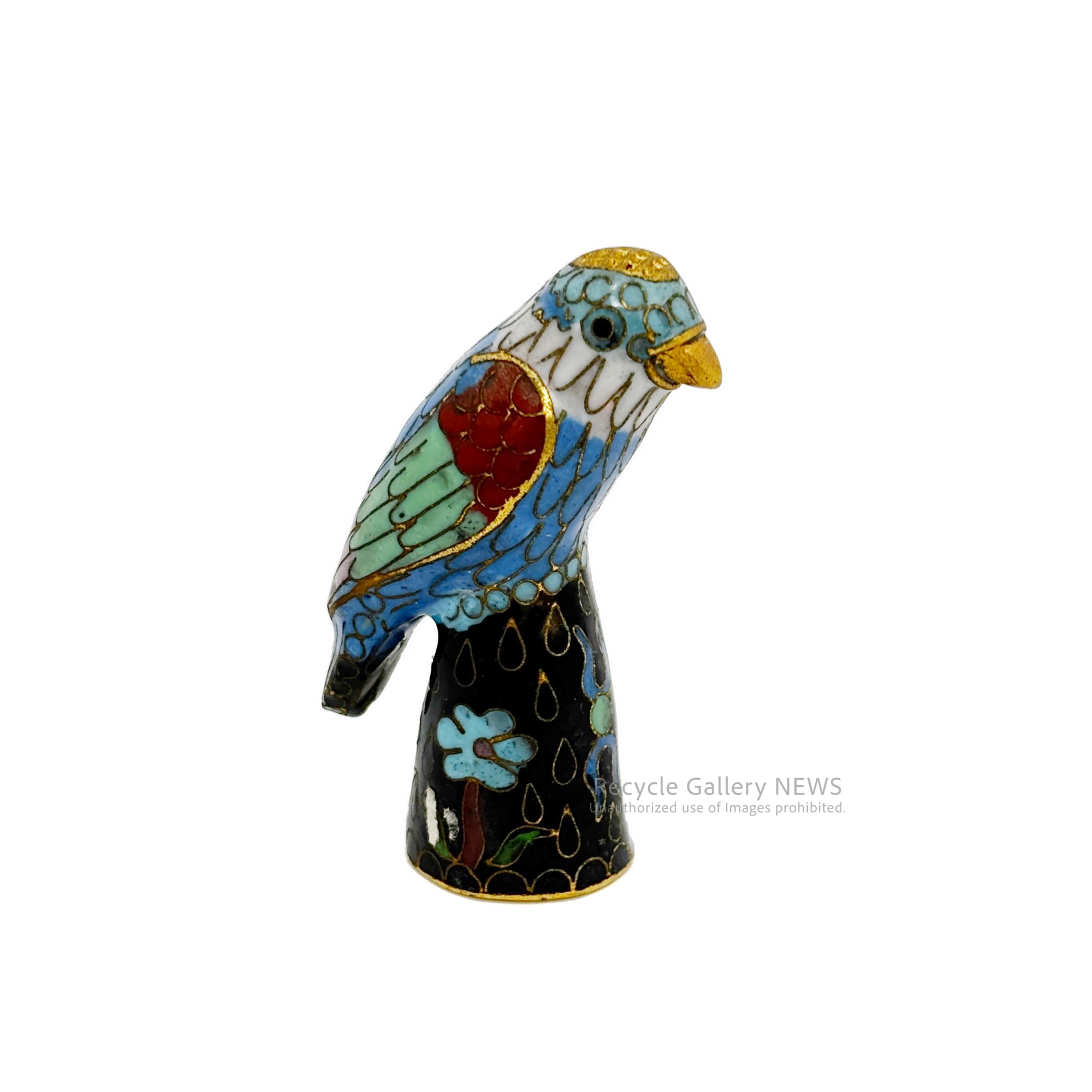 Cloisonné bird thimble Keitai Blue / 鳥 指ぬき 七宝 景泰藍 80年代ヴィンテージ