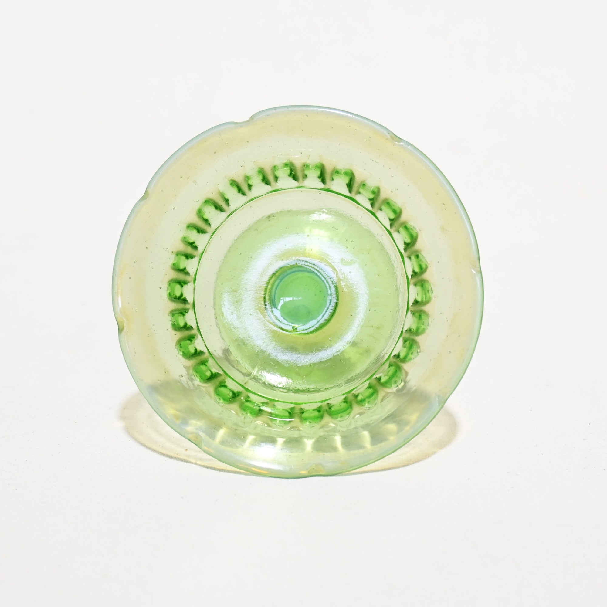 Vintage Press Glass Japanese Glass Ice Cup Melon Soda Color Retro / ヴィンテージ プレスガラス 和ガラス 氷コップ メロンソーダ色 レトロ
