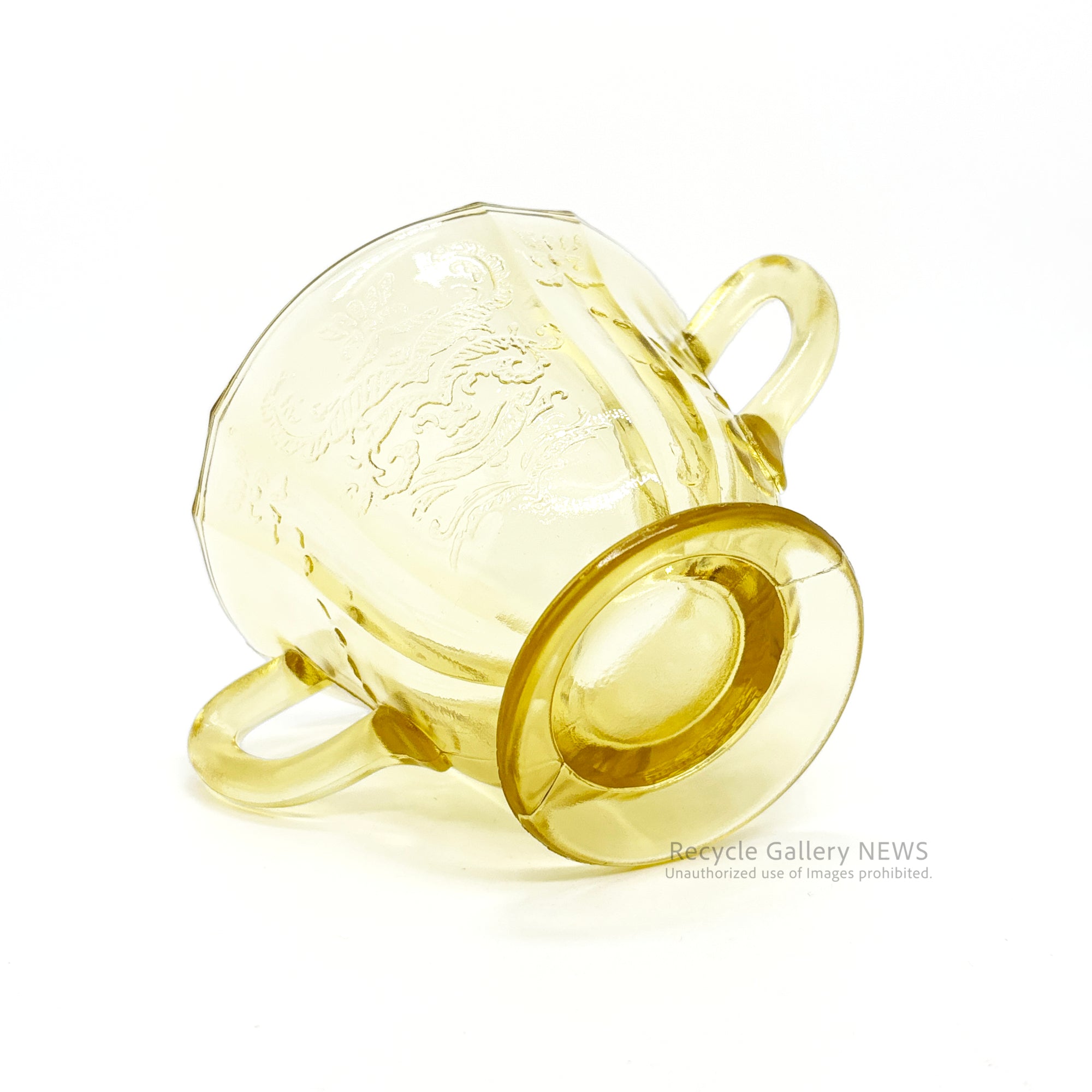 Federal Glass "Madrid" Footed Open Sugar Bowl U.S.A Vintage / フェデラル・グラス マドリッド フットデッド・オープン・シュガーボウル 1930年代