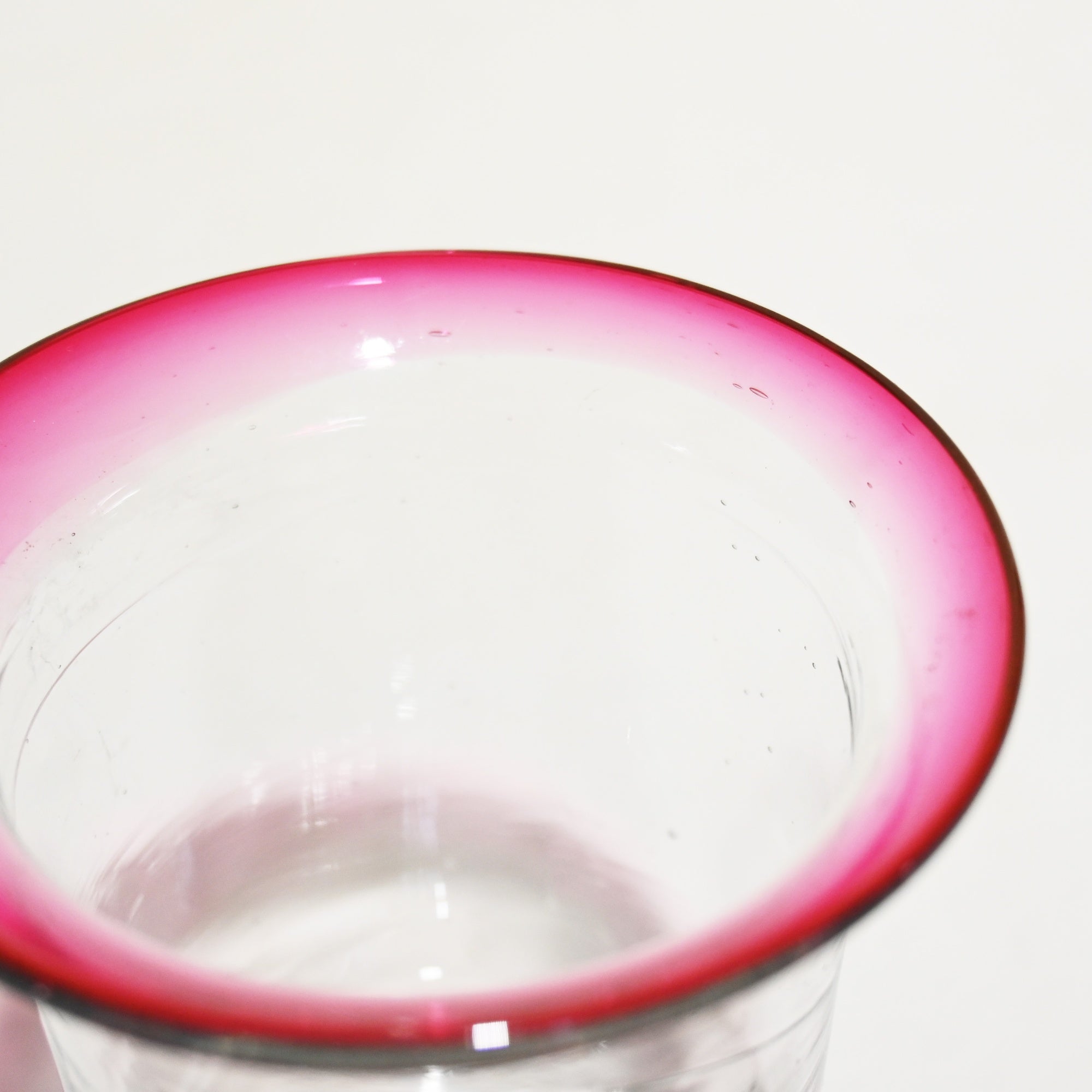 Vintage Japanese Blown Glass Red & Clear Ice Cup Parfait Glass  / パフェグラス ヴィンテージ 和ガラス 吹きガラス 赤＆透明 氷コップ