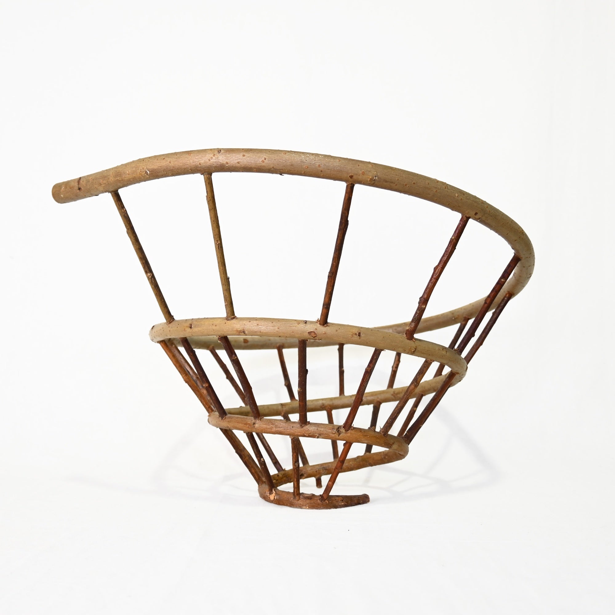 MARKKU KOSONEN Spiral basket Finland Vintage Woodworking Art / マルック・コソネン スパイラルバスケット フィンランド ヴィンテージ 自然物 アート