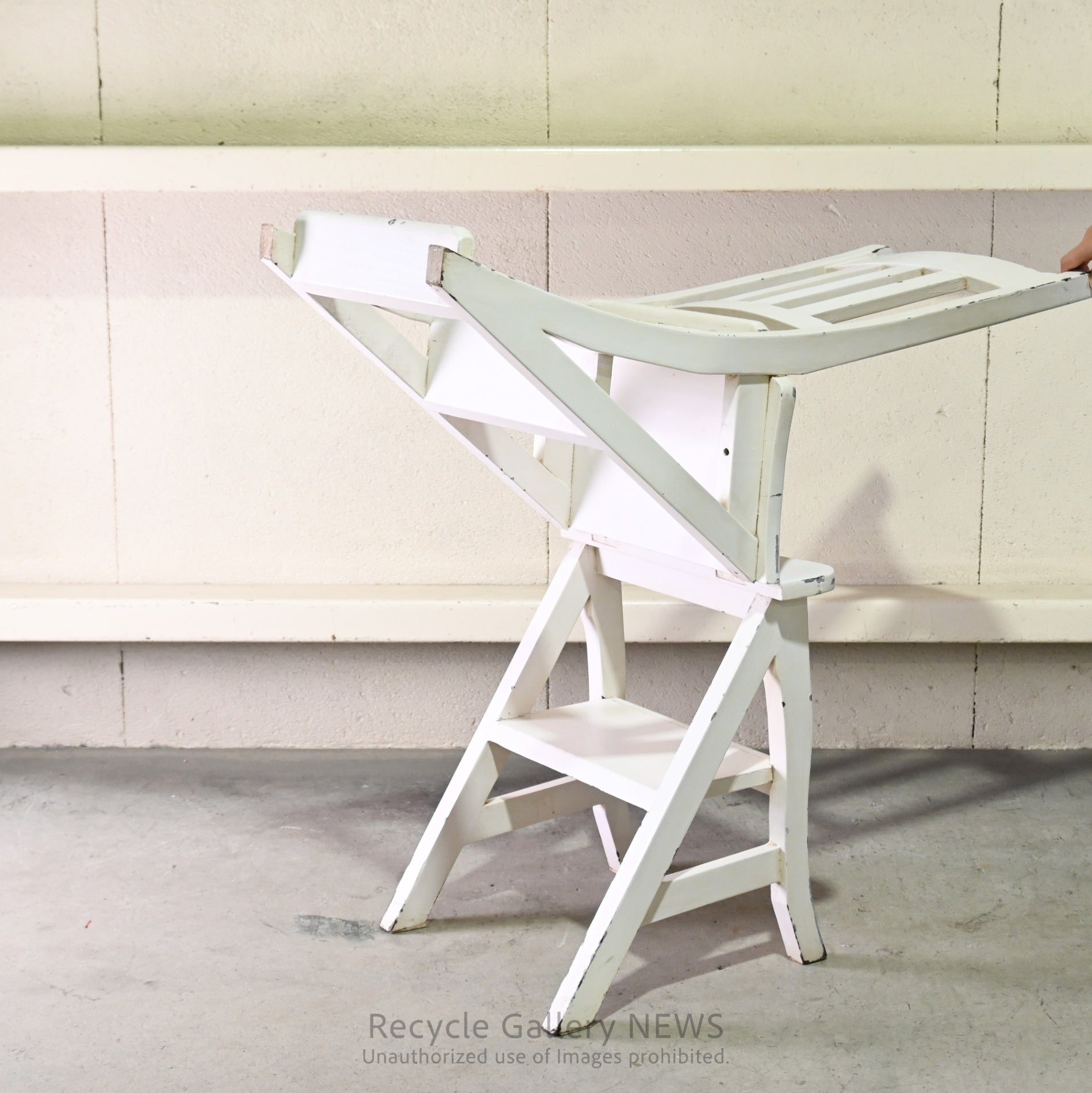Vintage Foldable Library Step Chair White / ヴィンテージ 折りたたみ ライブラリー ステップ チェア 白