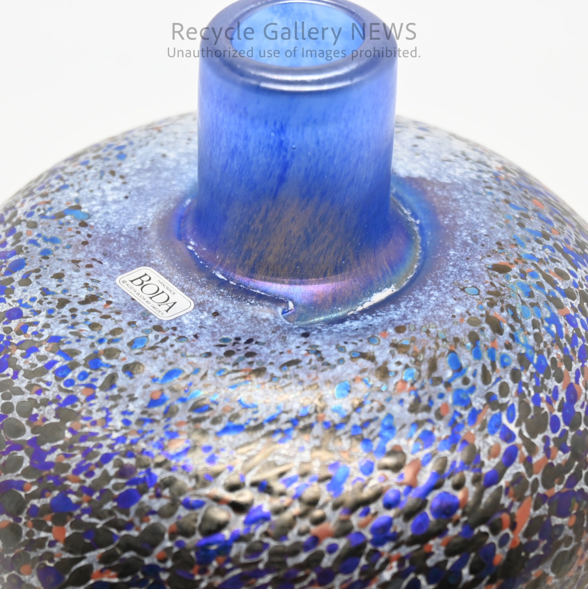 KOSTA BODA Bertil Vallien Art Modern Glass Flower Vase Purple Tones / コスタボダ ガラス フラワーベース バーティル・ヴァリーン 一輪挿し 花瓶 パープル系 アートガラス モダン
