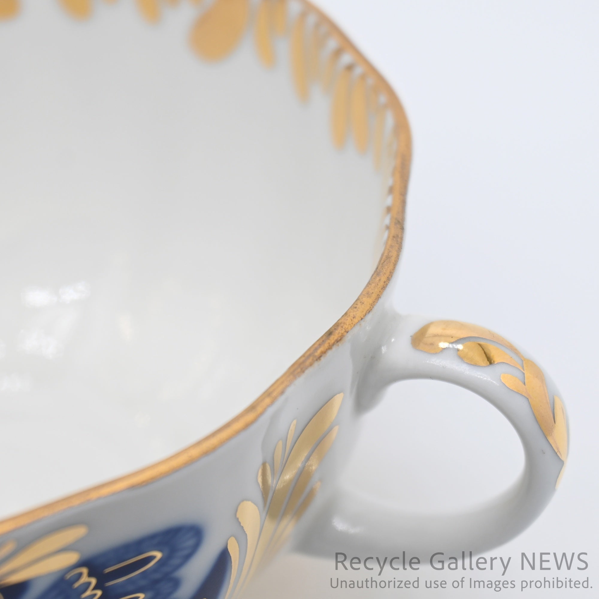 Lomonosov Golden Garden C&S Russian Porcelain White Blue Gold / ロモノーソフ 黄金の庭 カップ＆ソーサー ロシア食器 白 青 金