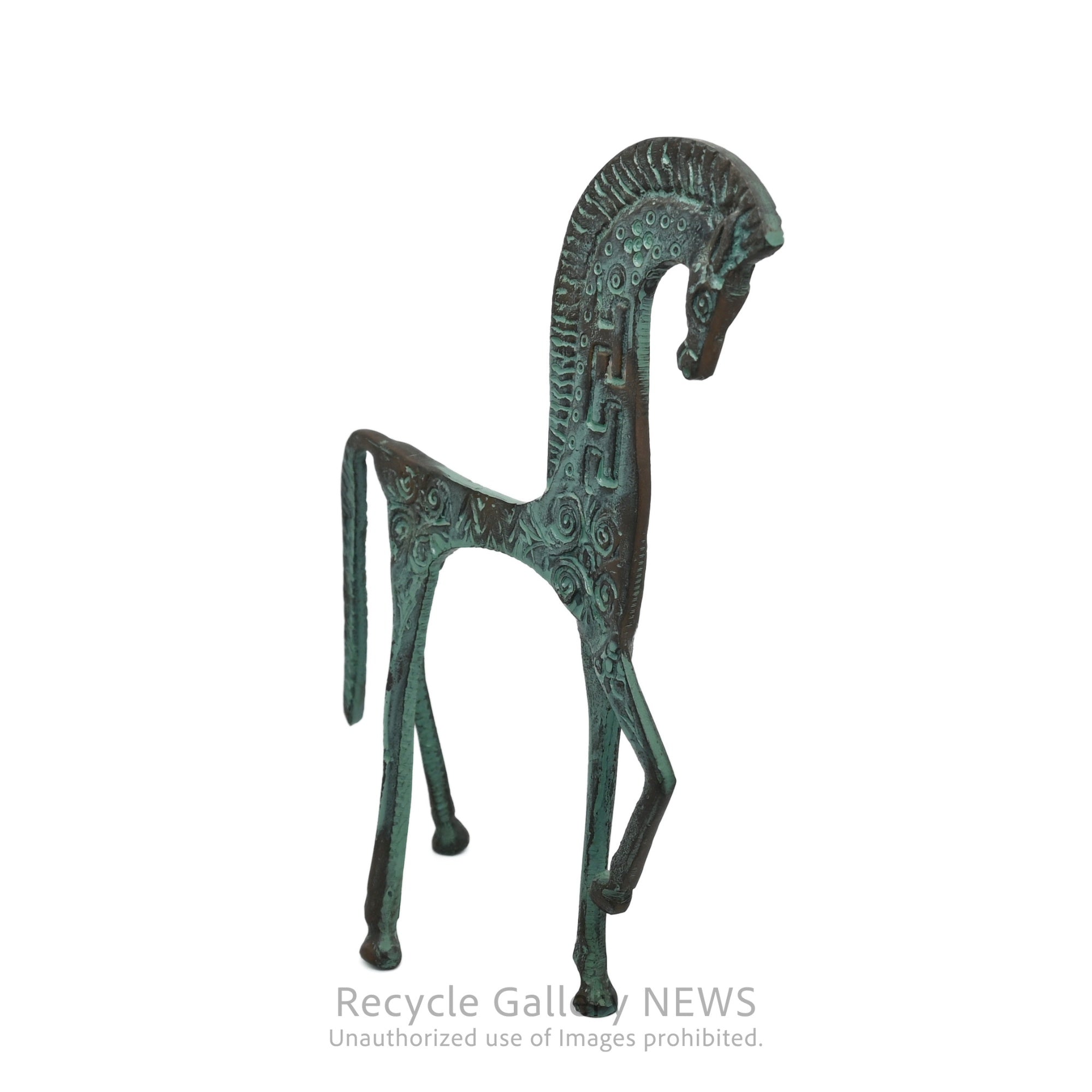 Greek Horse Statue Green Bronze / ギリシャ風 青銅 ブロンズ オブジェ 馬