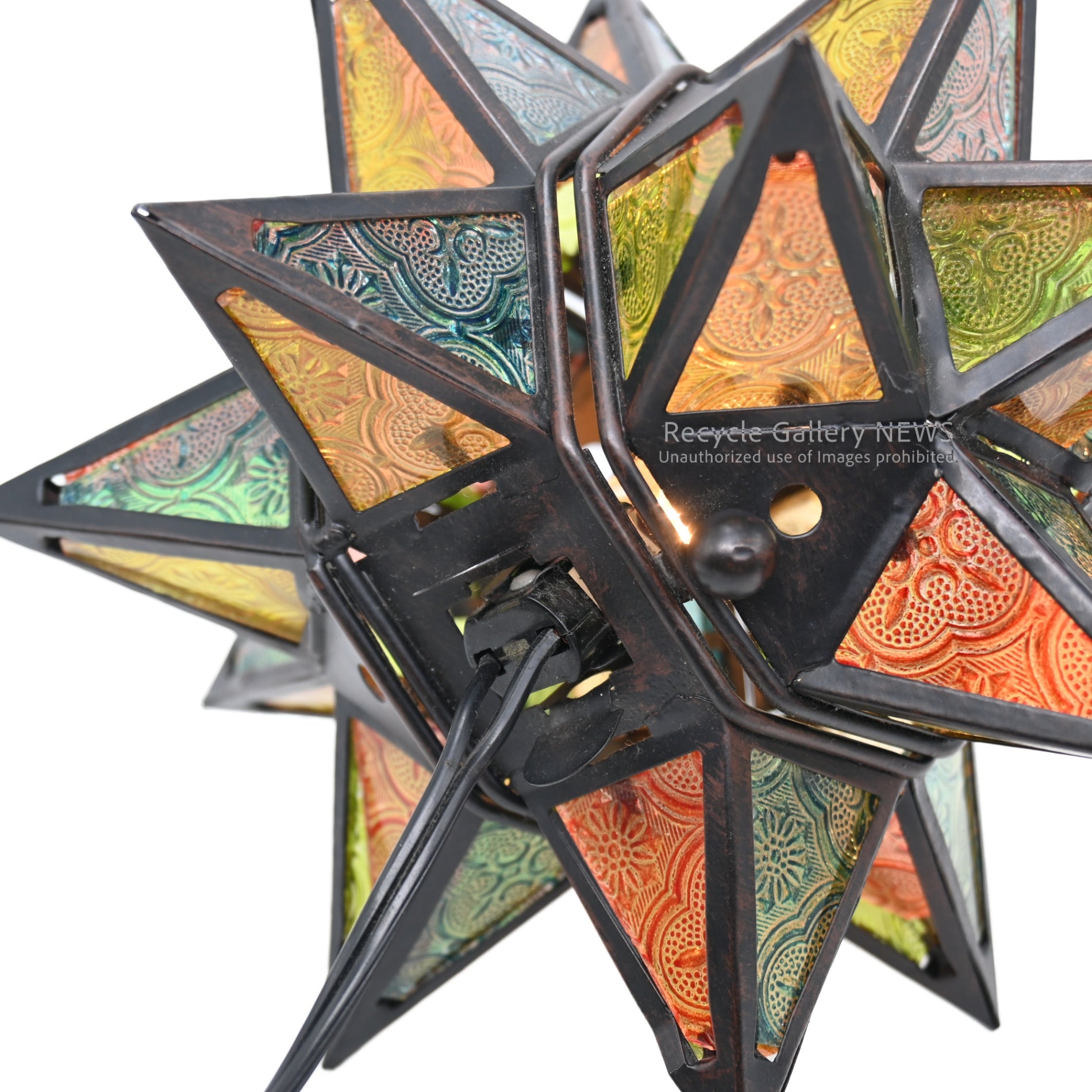 Patterned glass Star-shaped light Moroccan style Vintage / パターンガラス 星形ライト モロッカンスタイル ヴィンテージ