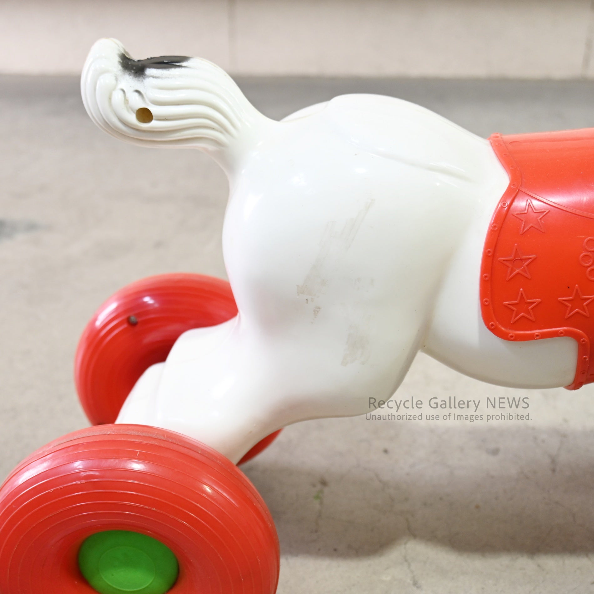 Rocking horse Pull-along Plastic resin Retro Vintage for display / 木馬 引きぐるま プラスチック樹脂製 レトロ ヴィンテージ 観賞用