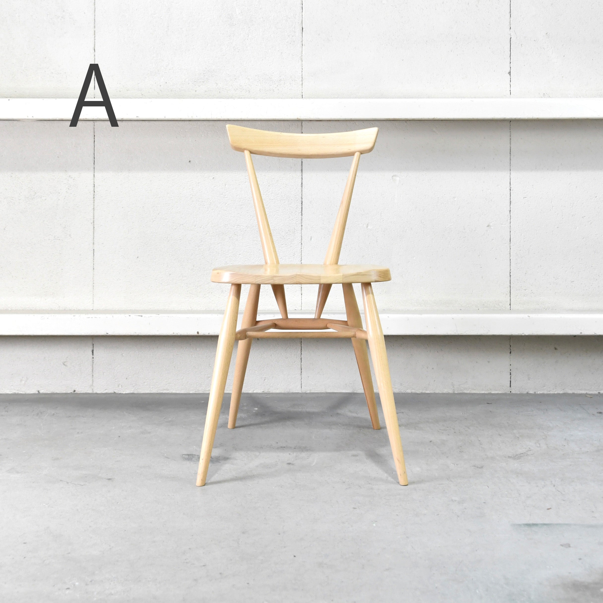 Ercol Stacking chair Single back Elm Beechwood UK Furniture / アーコール スタッキングチェア シングルバック エルム材 ビーチ材 英国家具