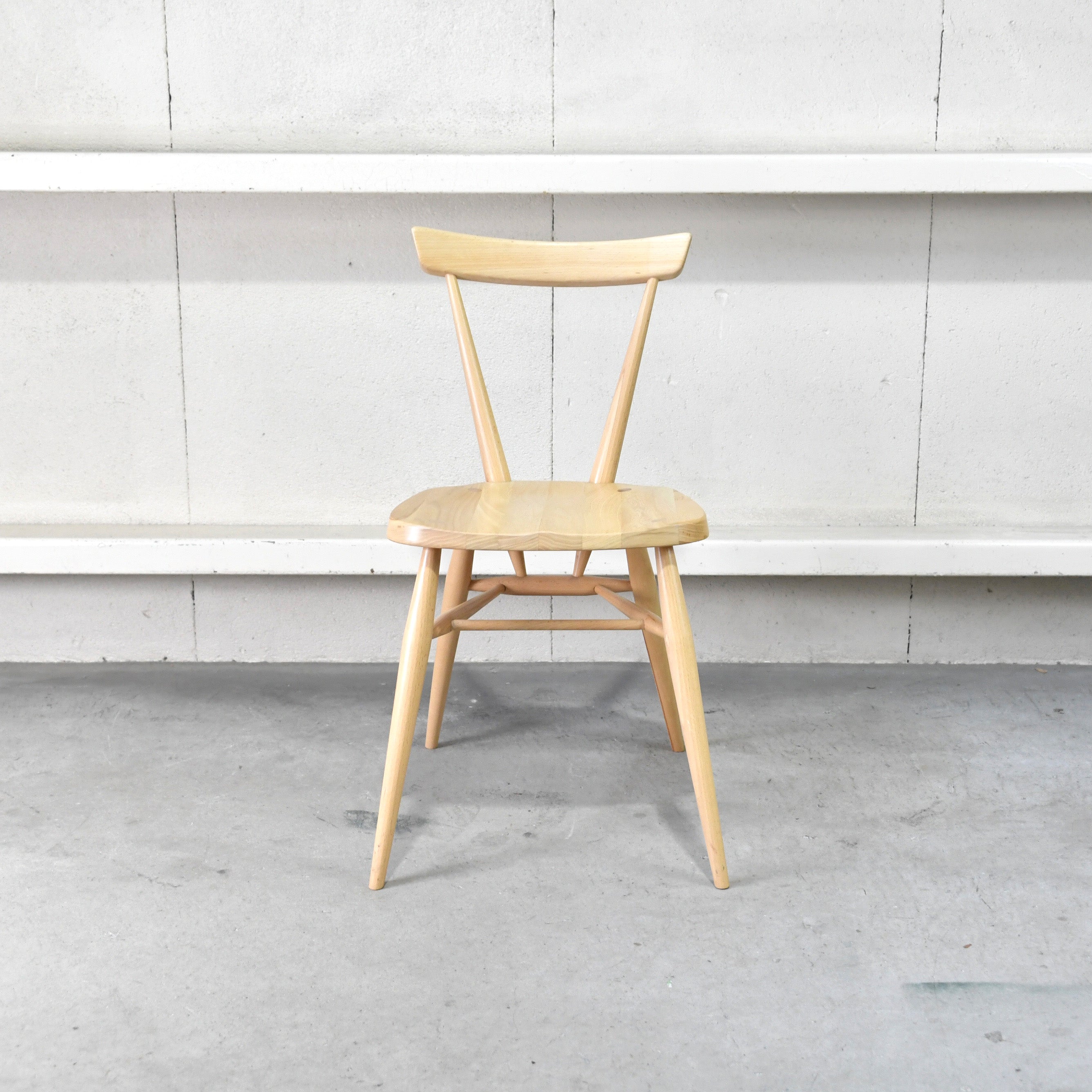 Ercol Stacking chair Single back Elm Beechwood UK Furniture / アーコール スタッキングチェア シングルバック エルム材 ビーチ材 英国家具