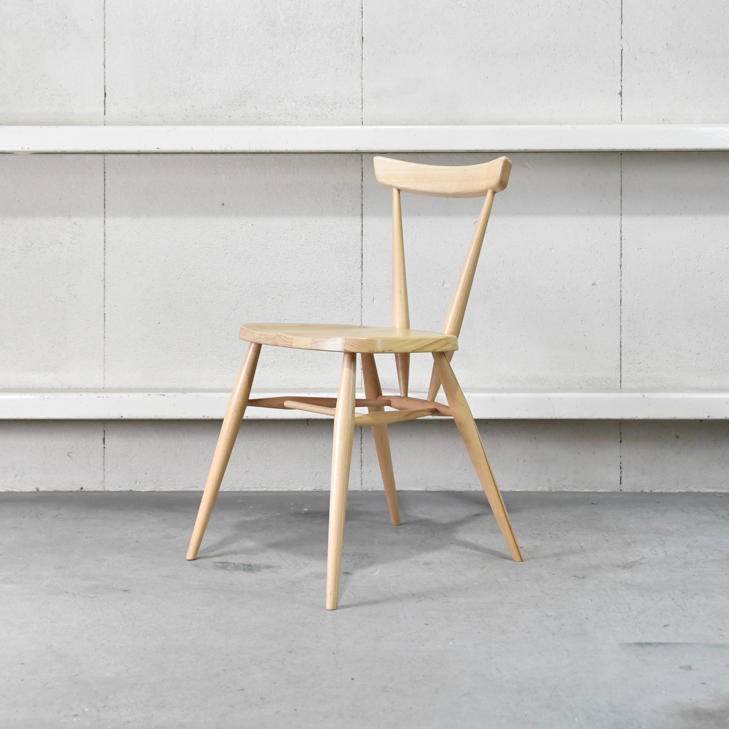 Ercol Stacking chair Single back Elm Beechwood UK Furniture / アーコール スタッキングチェア シングルバック エルム材 ビーチ材 英国家具