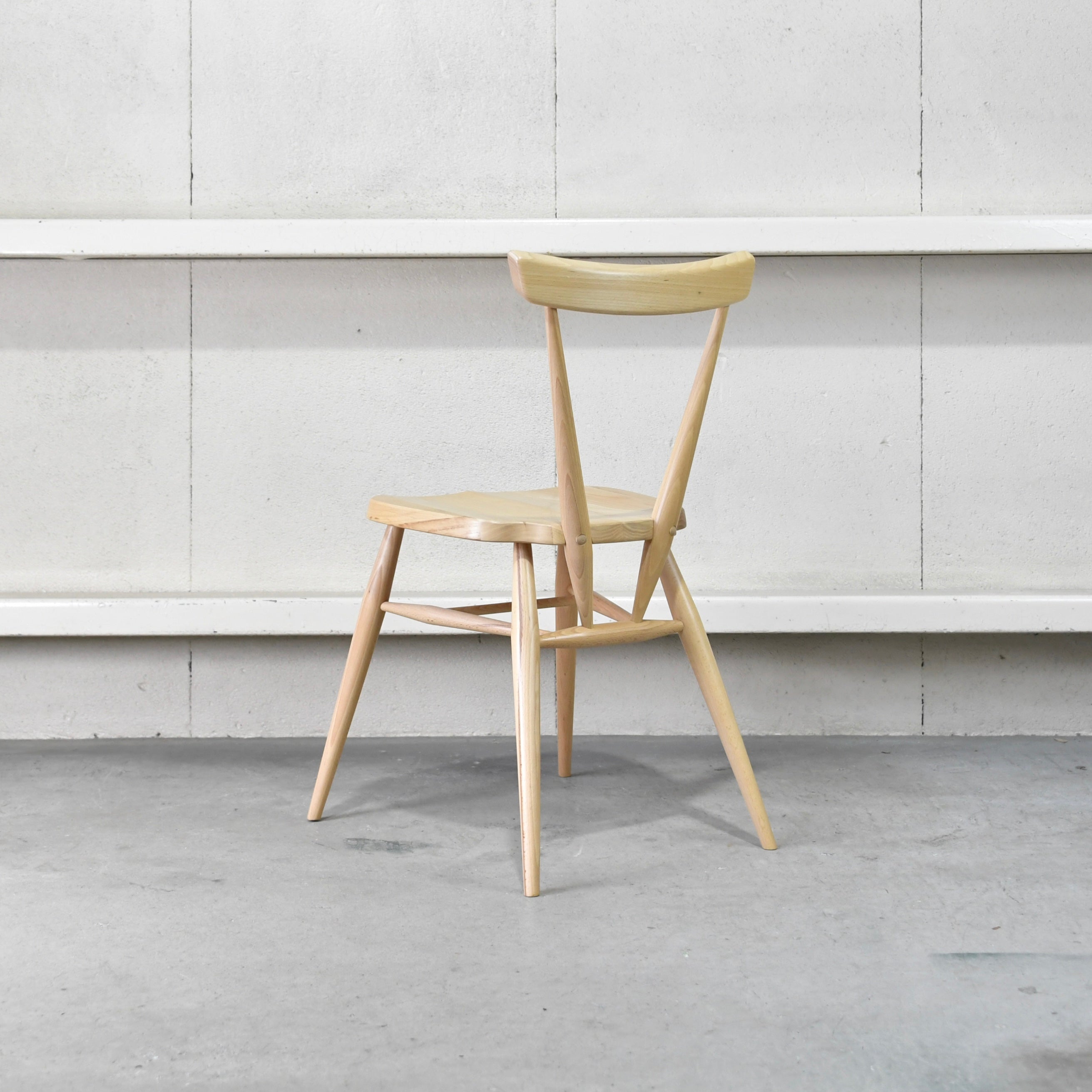 Ercol Stacking chair Single back Elm Beechwood UK Furniture / アーコール スタッキングチェア シングルバック エルム材 ビーチ材 英国家具