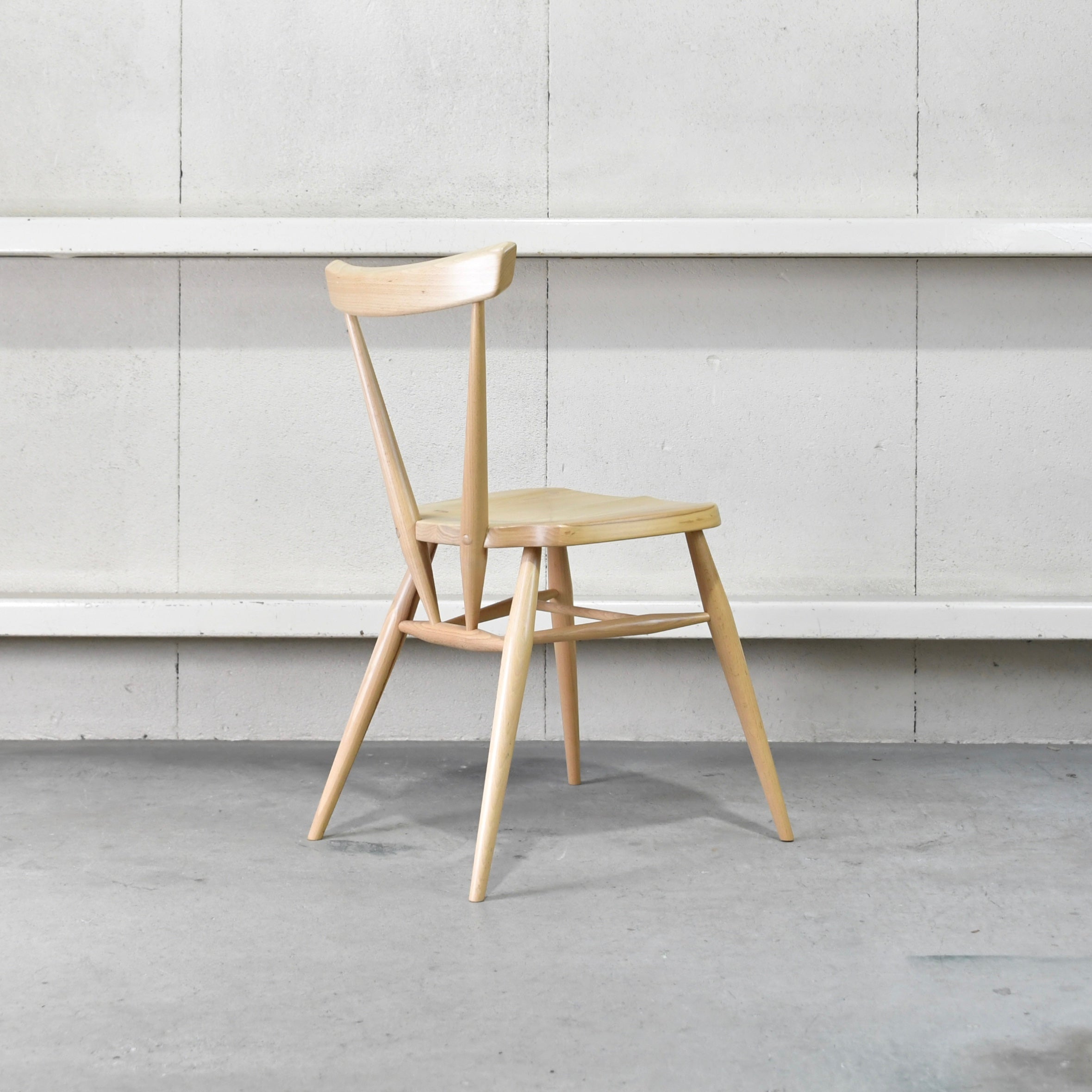 Ercol Stacking chair Single back Elm Beechwood UK Furniture / アーコール スタッキングチェア シングルバック エルム材 ビーチ材 英国家具