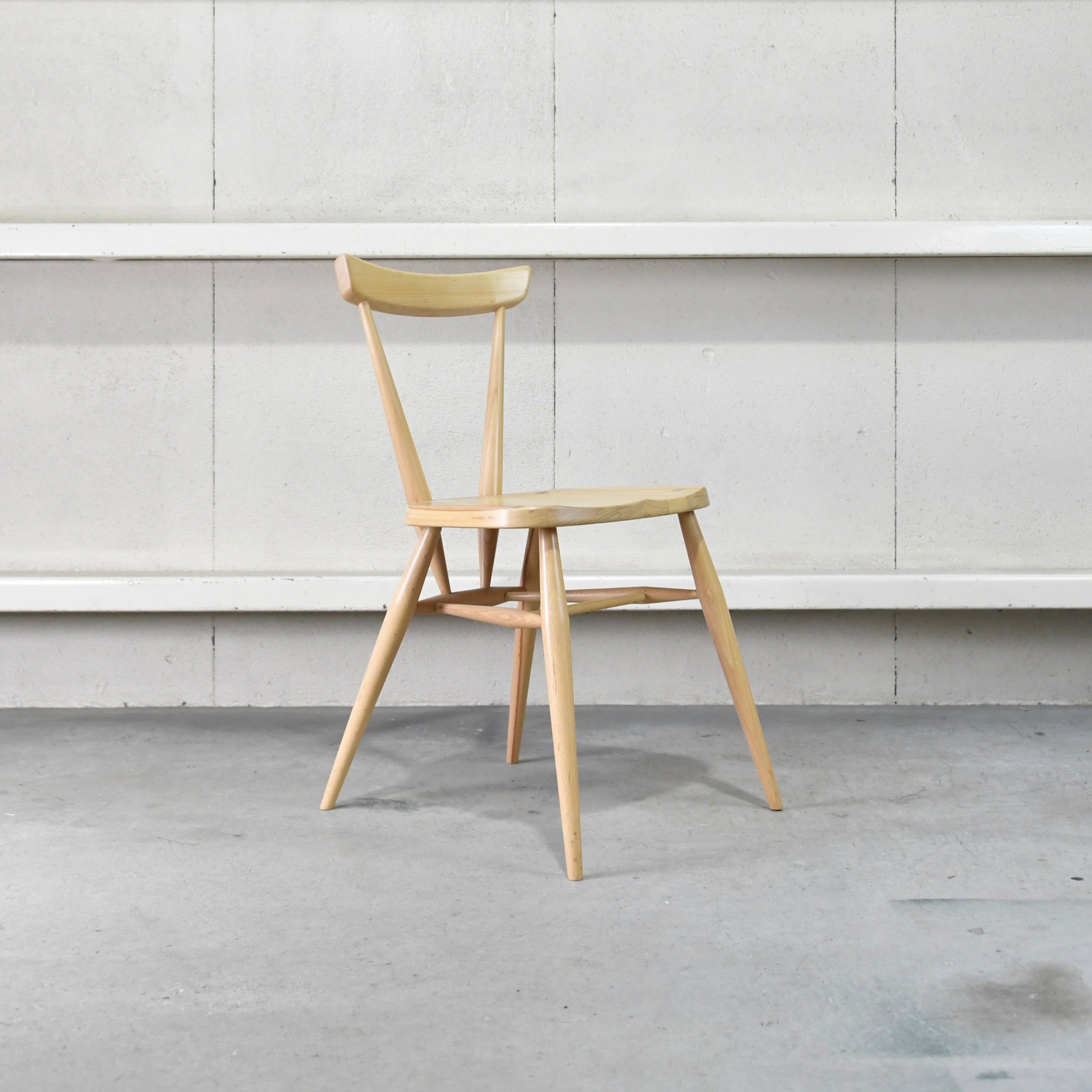 Ercol Stacking chair Single back Elm Beechwood UK Furniture / アーコール スタッキングチェア シングルバック エルム材 ビーチ材 英国家具