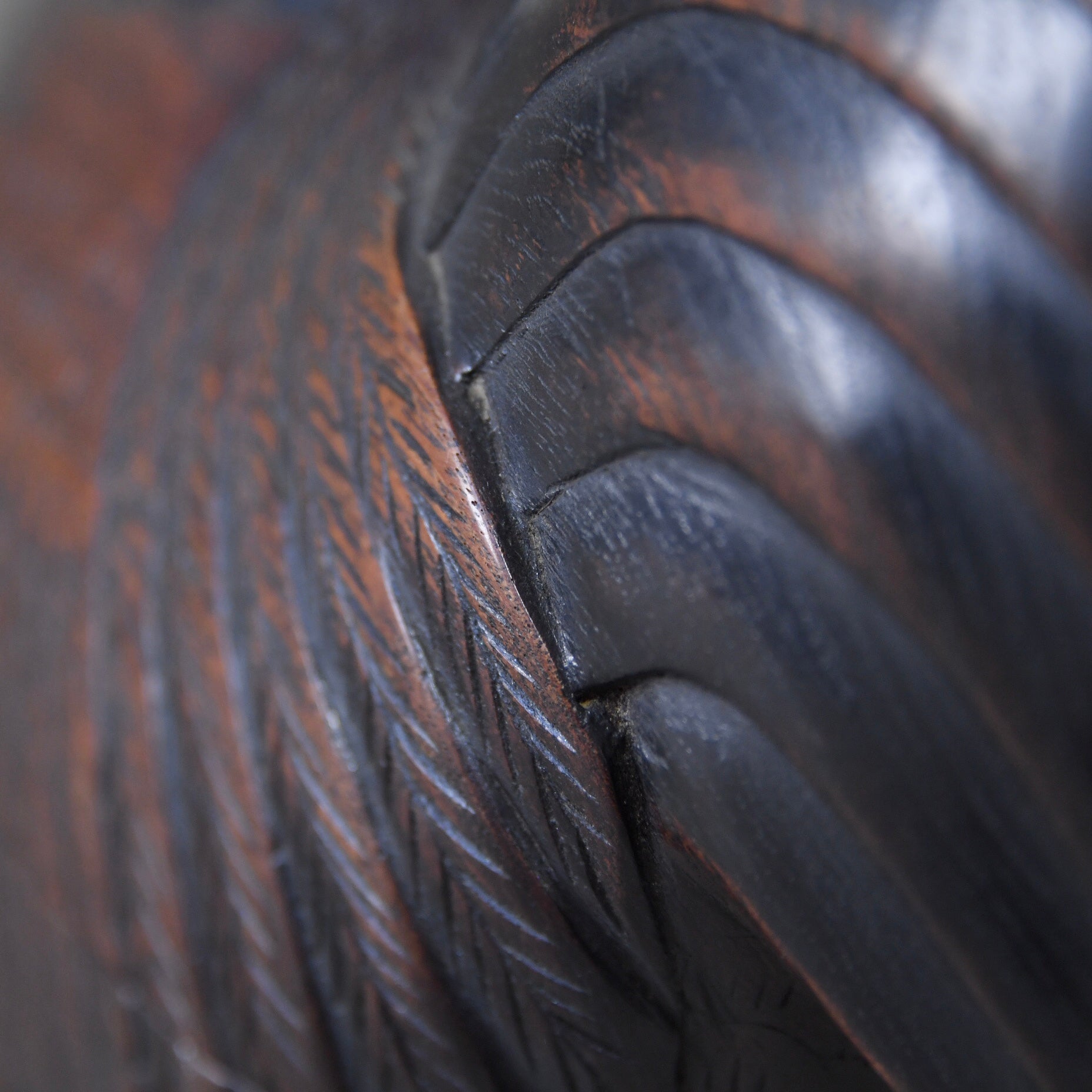 Thailand Wood carving Chicken Objet Asian / タイ製 彫刻 ニワトリ 小物入れ オブジェ