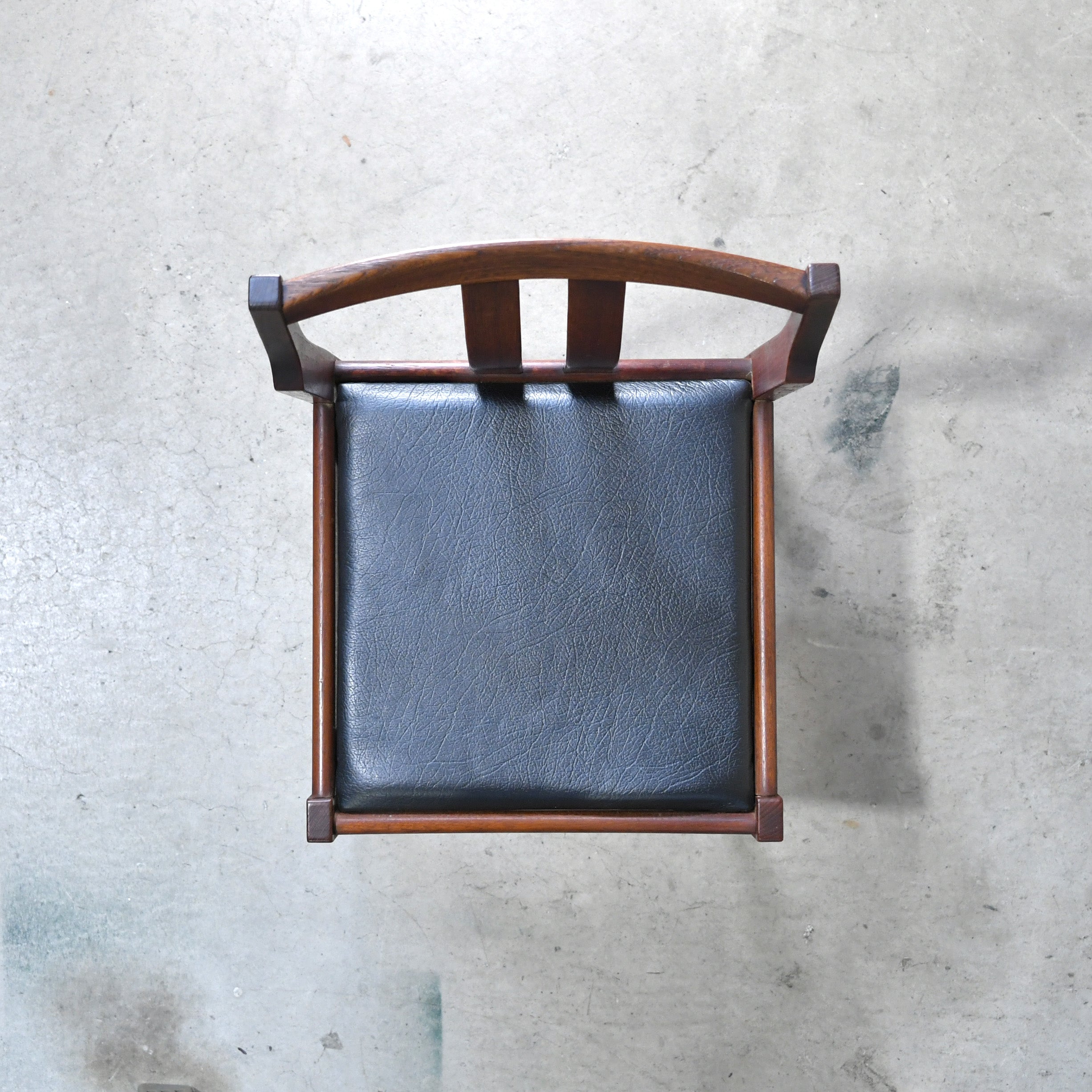 Japan vintage Teakwood Leather Dining chair ISETAN Department furniture Scandinavian design / ジャパンヴィンテージ チーク材 レザー ダイニングチェア 伊勢丹 北欧デザイン