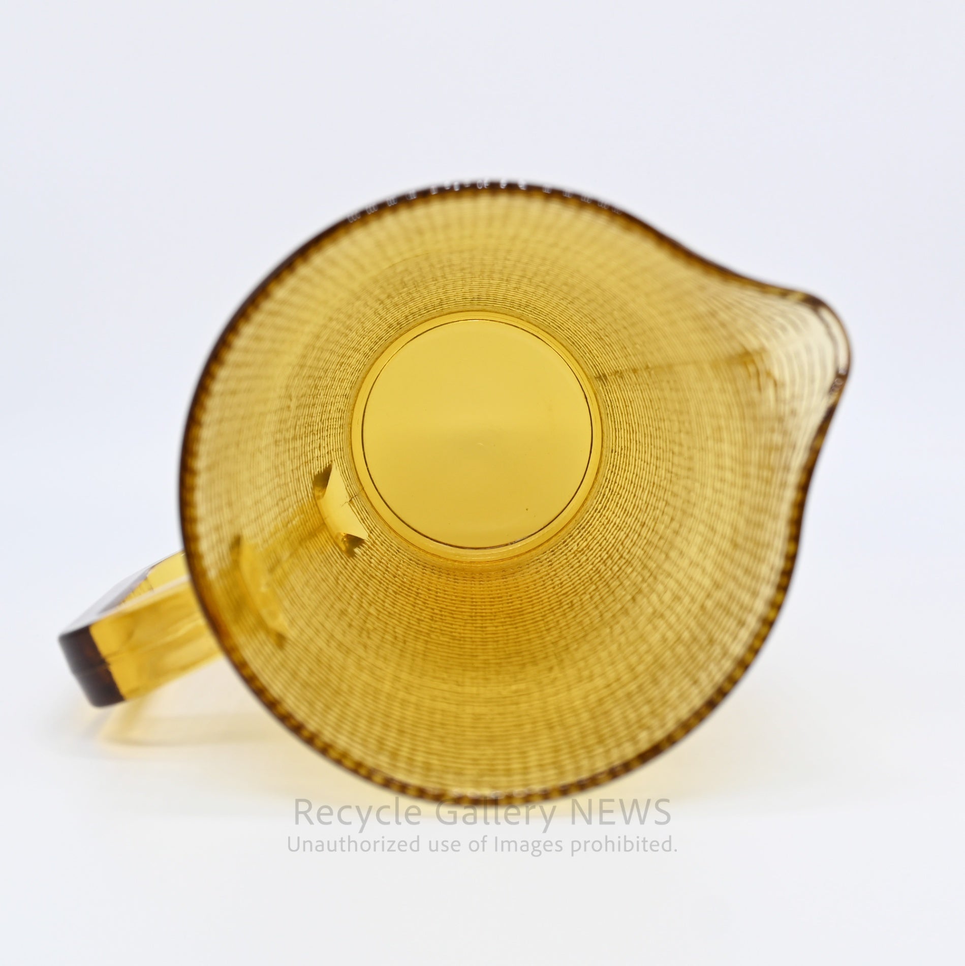 Amber Glass Jug Water Pitcher Flower Vase Vintage Craft / アンバーカラー ガラス ジャグ ピッチャー 花瓶 水差し 工芸品 黄色系