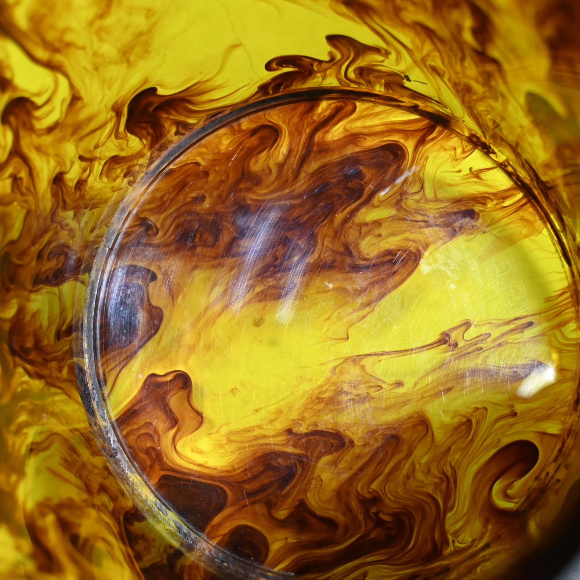 Tortoiseshell marble trash can Wastebasket Desk dustbin Cylindrical / 鼈甲風マーブル ゴミ箱 屑入れ デスク ダストボックス 筒型 卓上サイズ