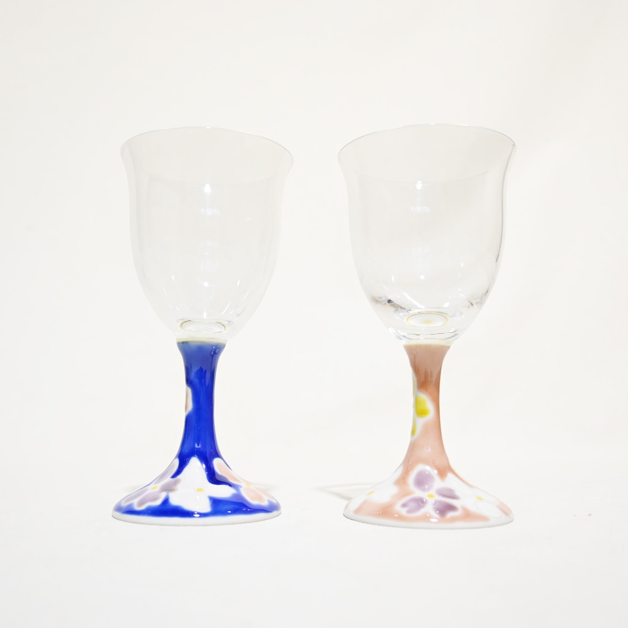 幸山窯 九谷和グラス 桜 ペア 九谷焼 和ガラス 日本 / Kouzan ware Kutani Kozan Japanese Glass Sakura pair