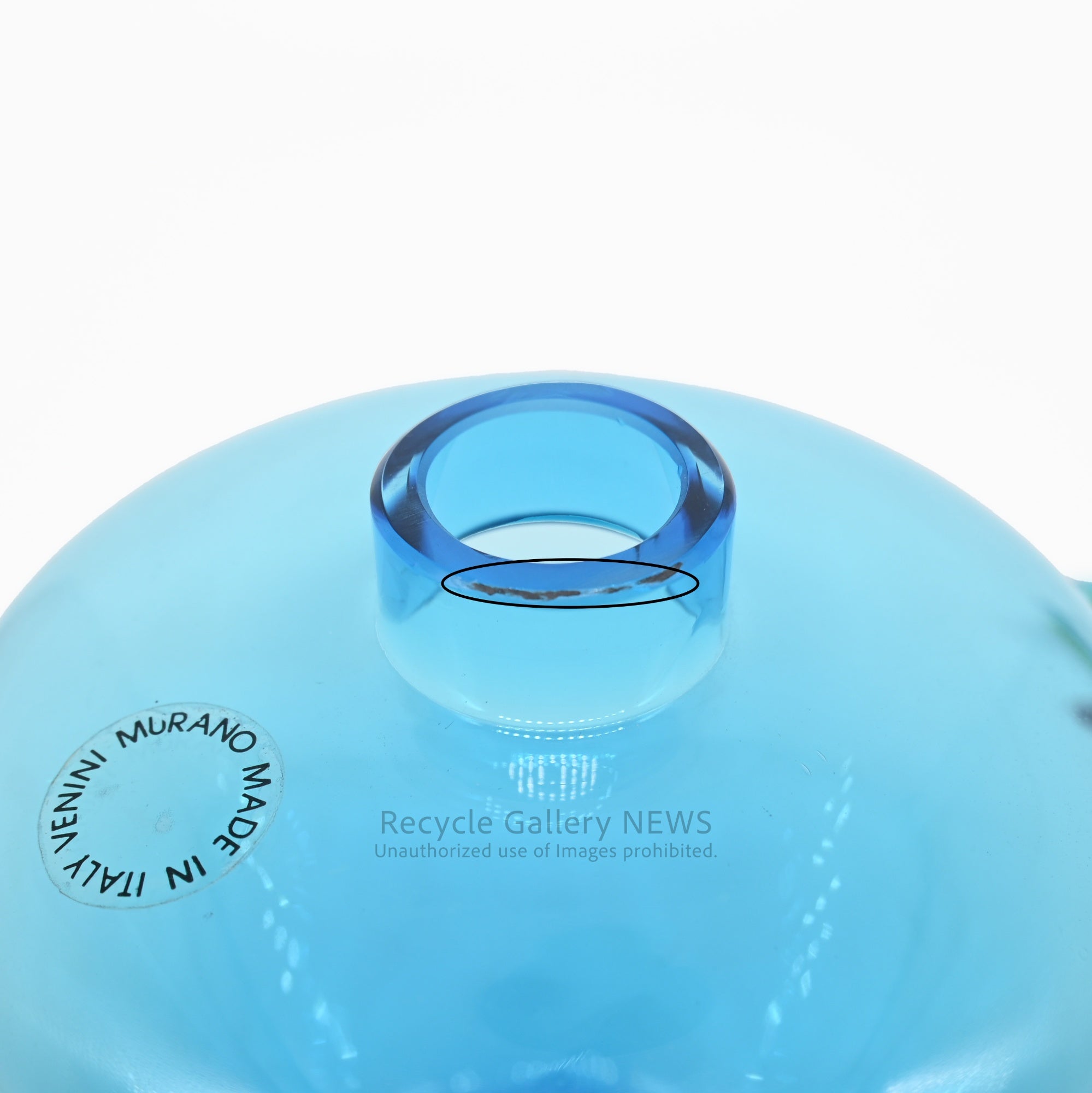 MURANO VENINI MONOFORINI Perfume Bottle Italia Blue Glass Art Piece / ムラノガラス ヴィニーニ社 香水瓶 イタリア モノフォリーニ 青色 アートピース