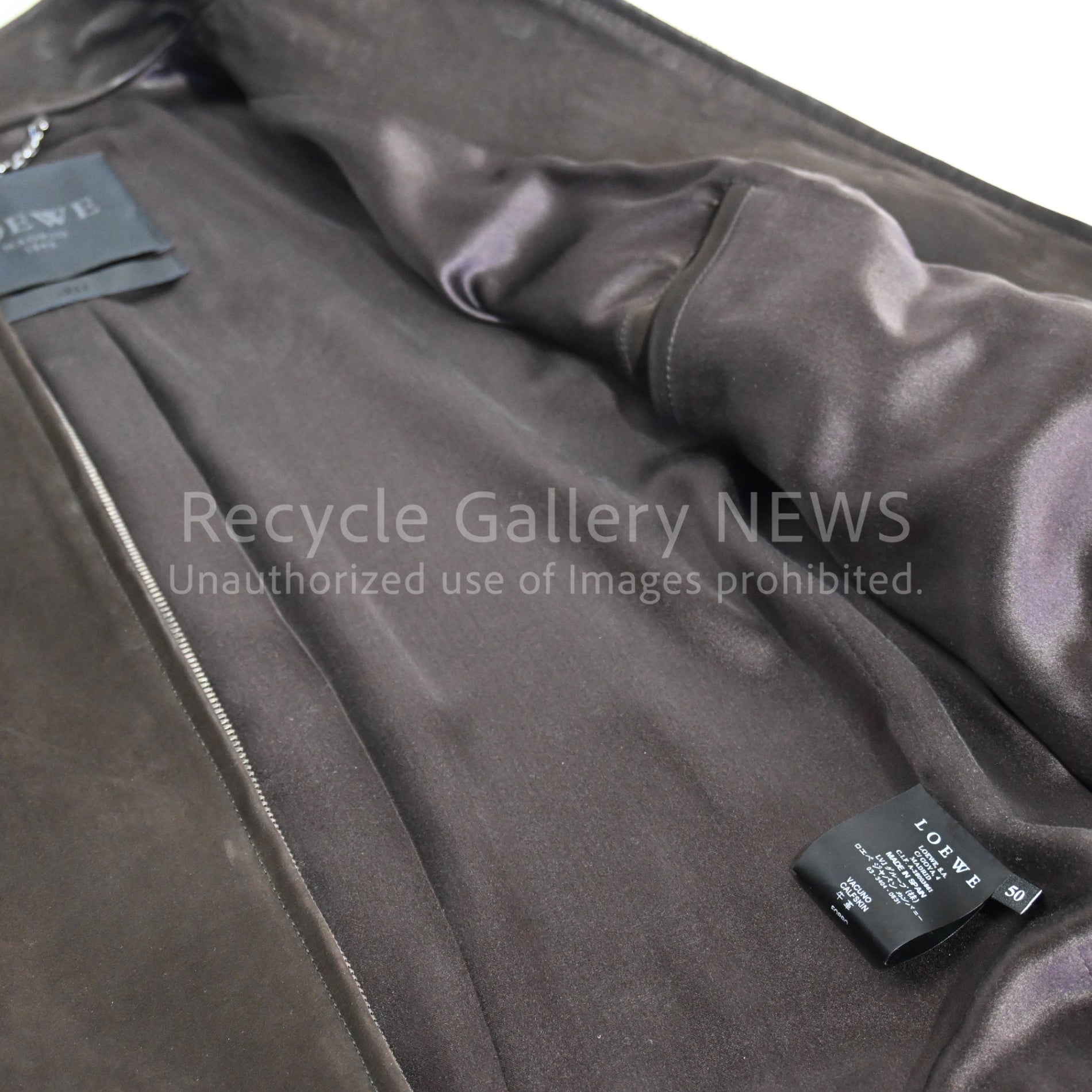 LOEWE Men's Suede Leather Jacket Dark Brown Stuart Vevers / ロエベ メンズ スエード レザー ジャケット 牛革 焦茶 ダークブラウン スチュアート・ヴィヴァース